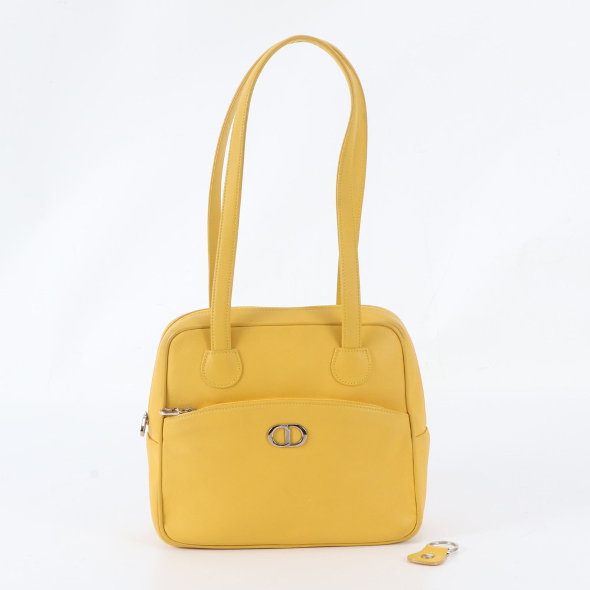 Christian Dior Yellow Leather Handbag Shoulder Bag Tote Bag (Pre-Owned)
