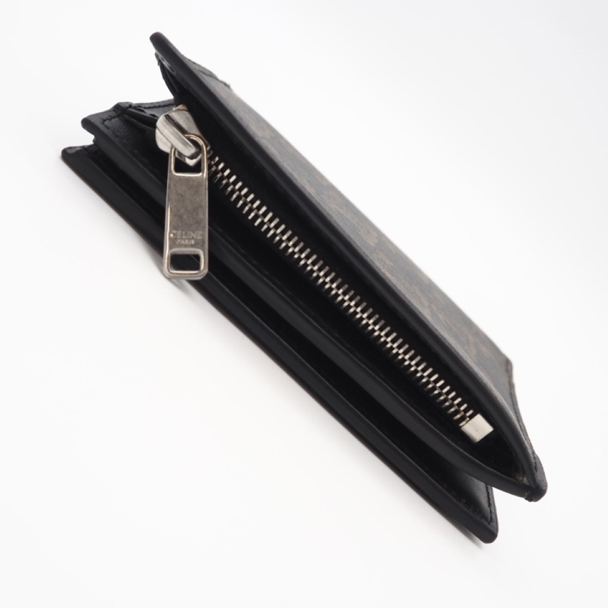 Celine Black Brown Coated Canvas Leather Wallet (Bi-Fold) (Pre-Owned)