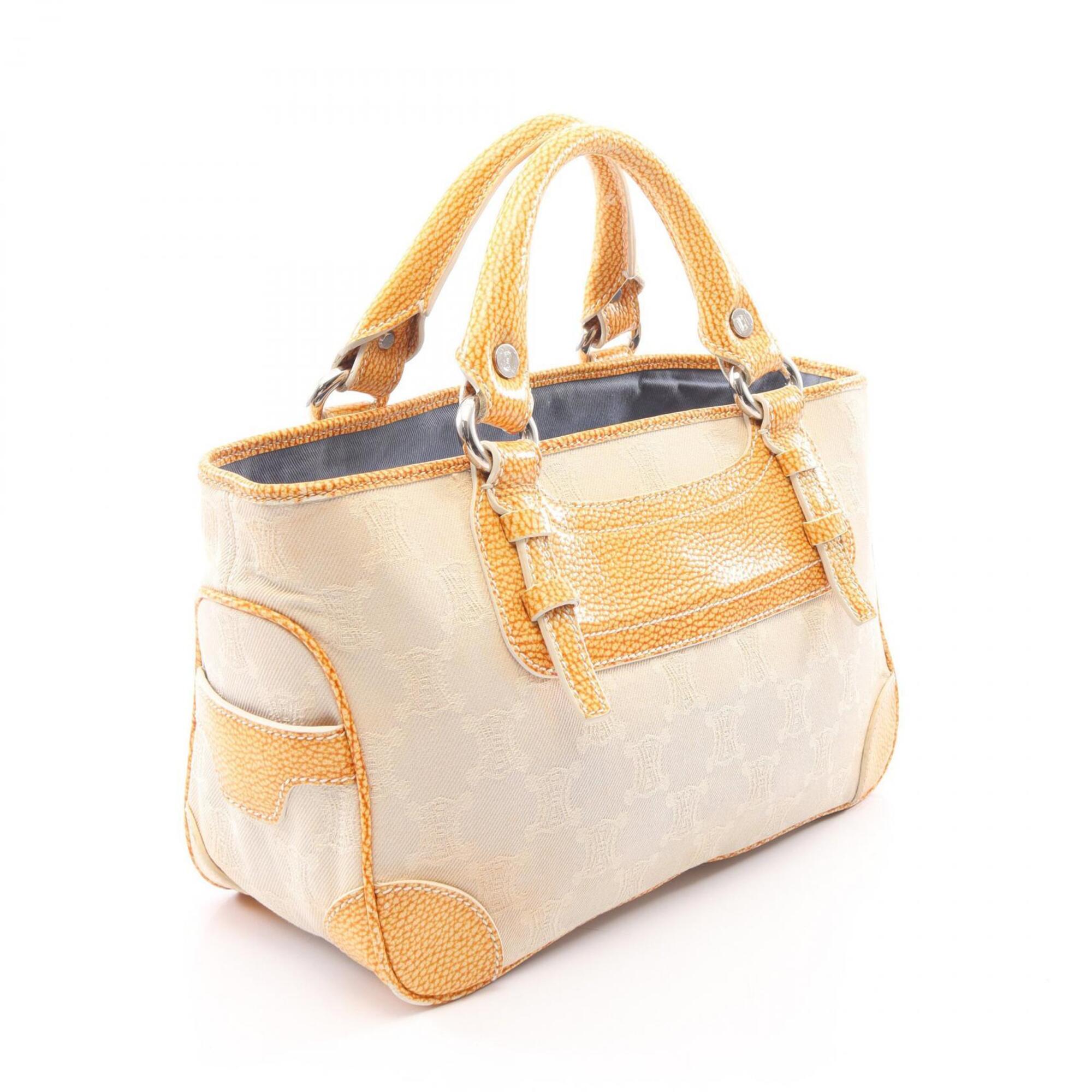 Celine Beige Brown Canvas Leather Handbag (Pre-Owned)
