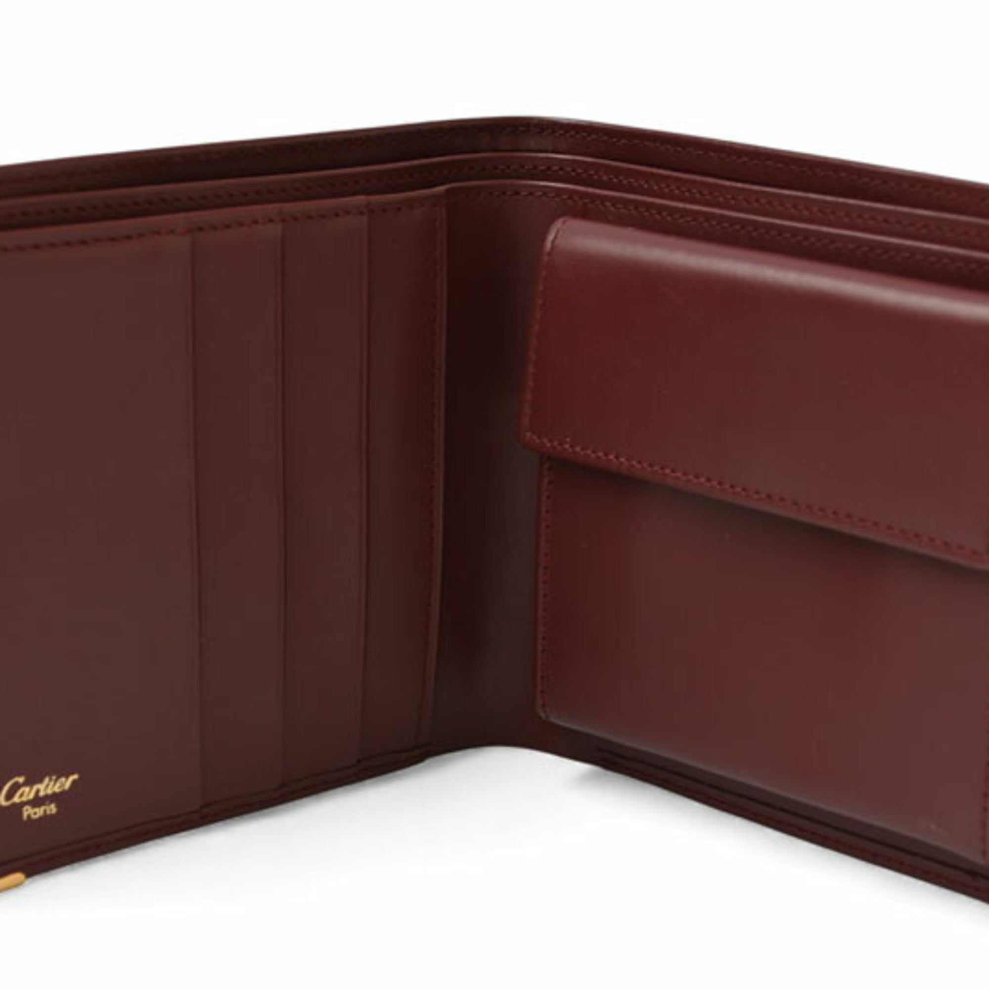 Cartier Bordeaux Leather Wallet (Bi-Fold) (Pre-Owned)