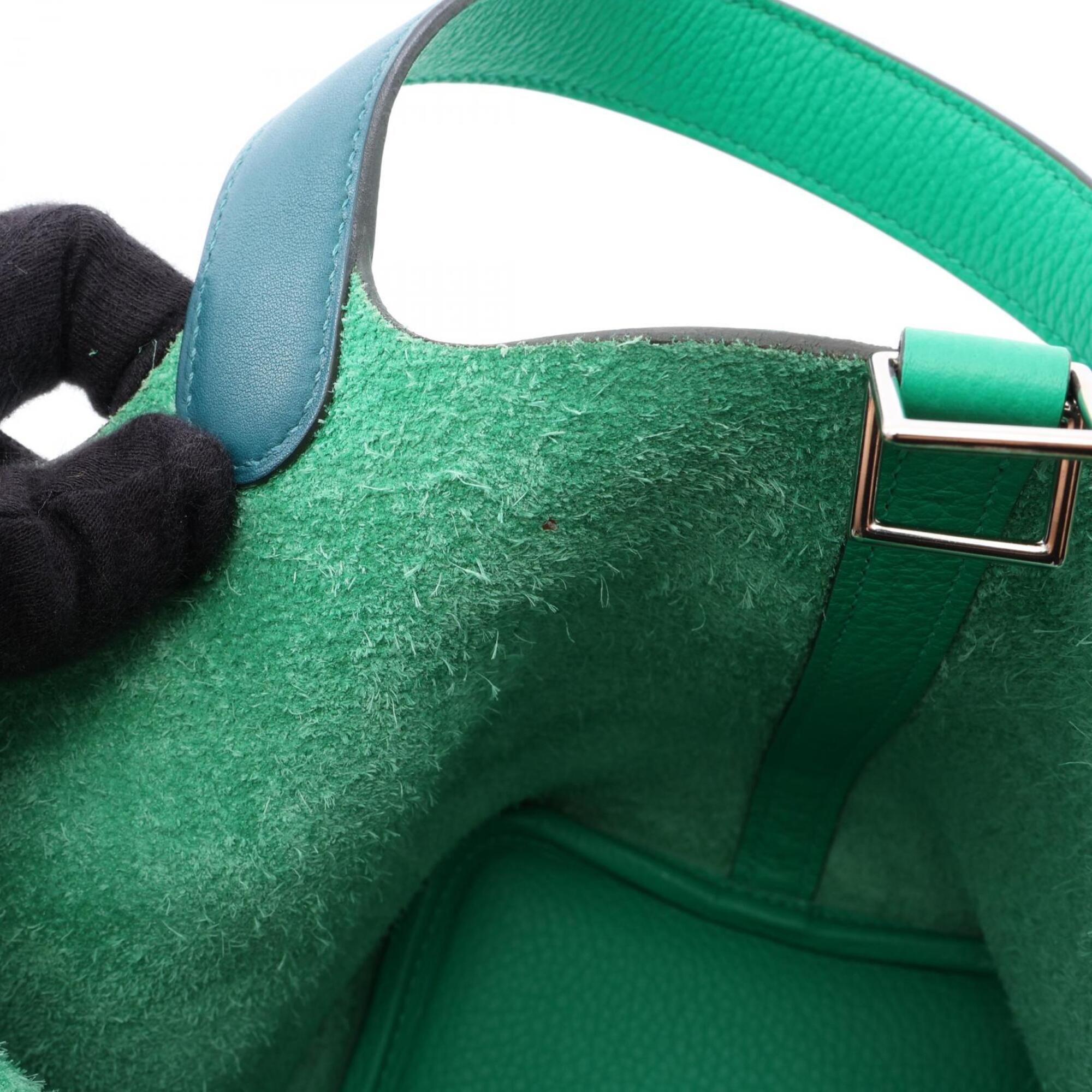 Hermes Green Taurillon Clemence Leather Swift Leather Handbag (Pre-Owned)