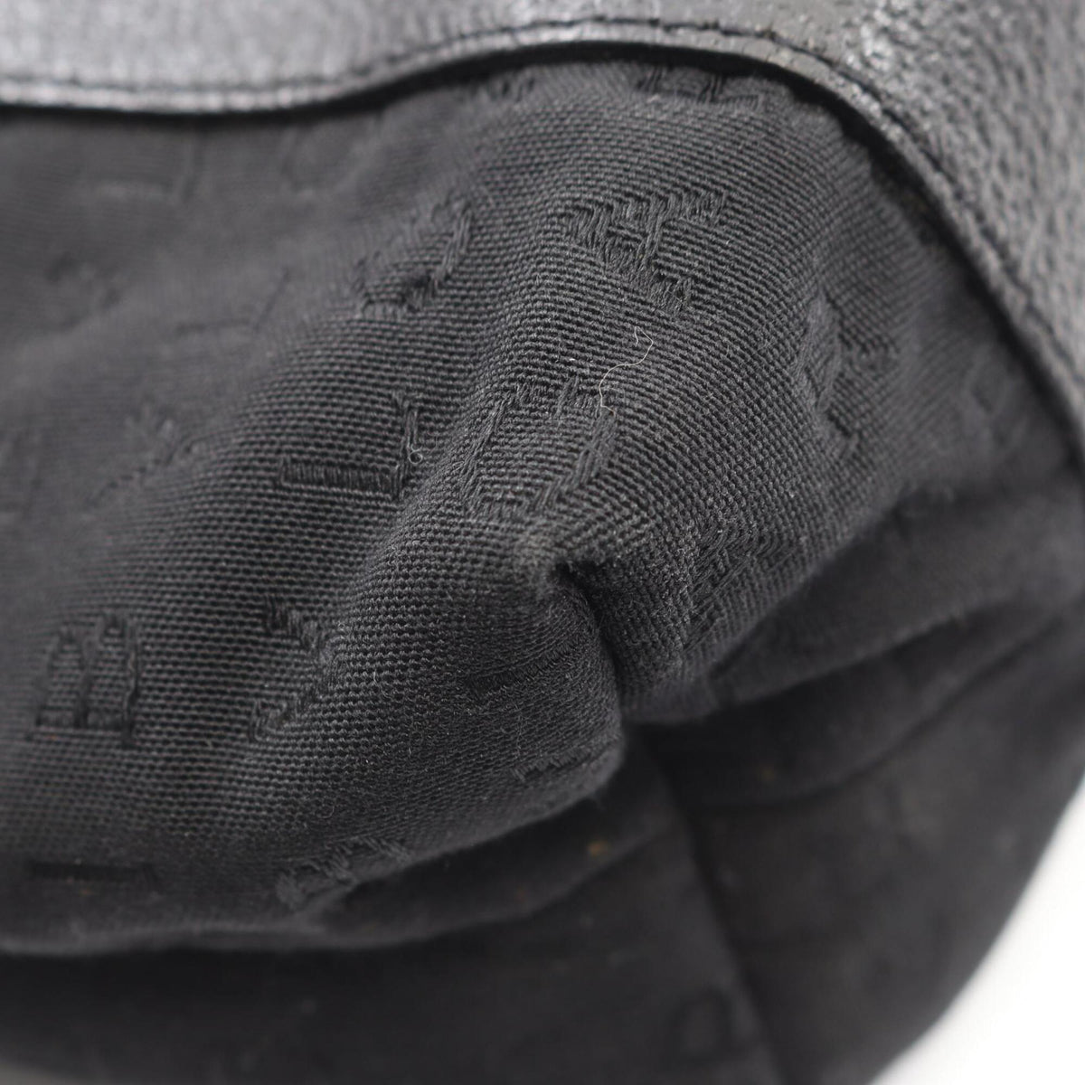 Bvlgari Black Canvas Leather Handbag Pouch (Pre-Owned)