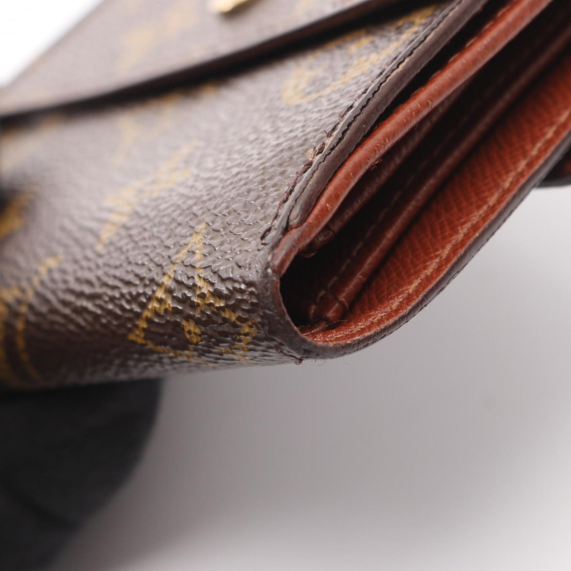 Louis Vuitton Brown Coated Canvas Wallet (Tri-Fold) (Pre-Owned)