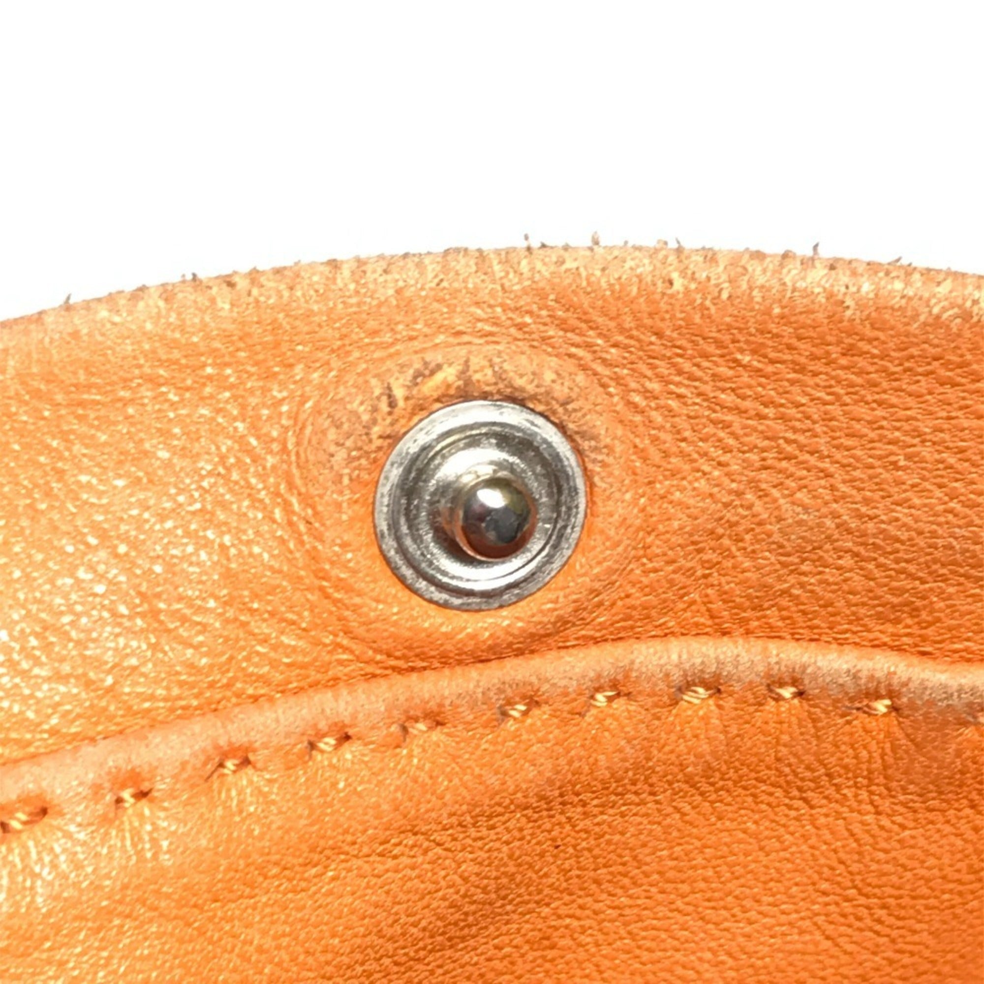 Hermes Orange Leather Pochette Shoulder Bag (Pre-Owned)