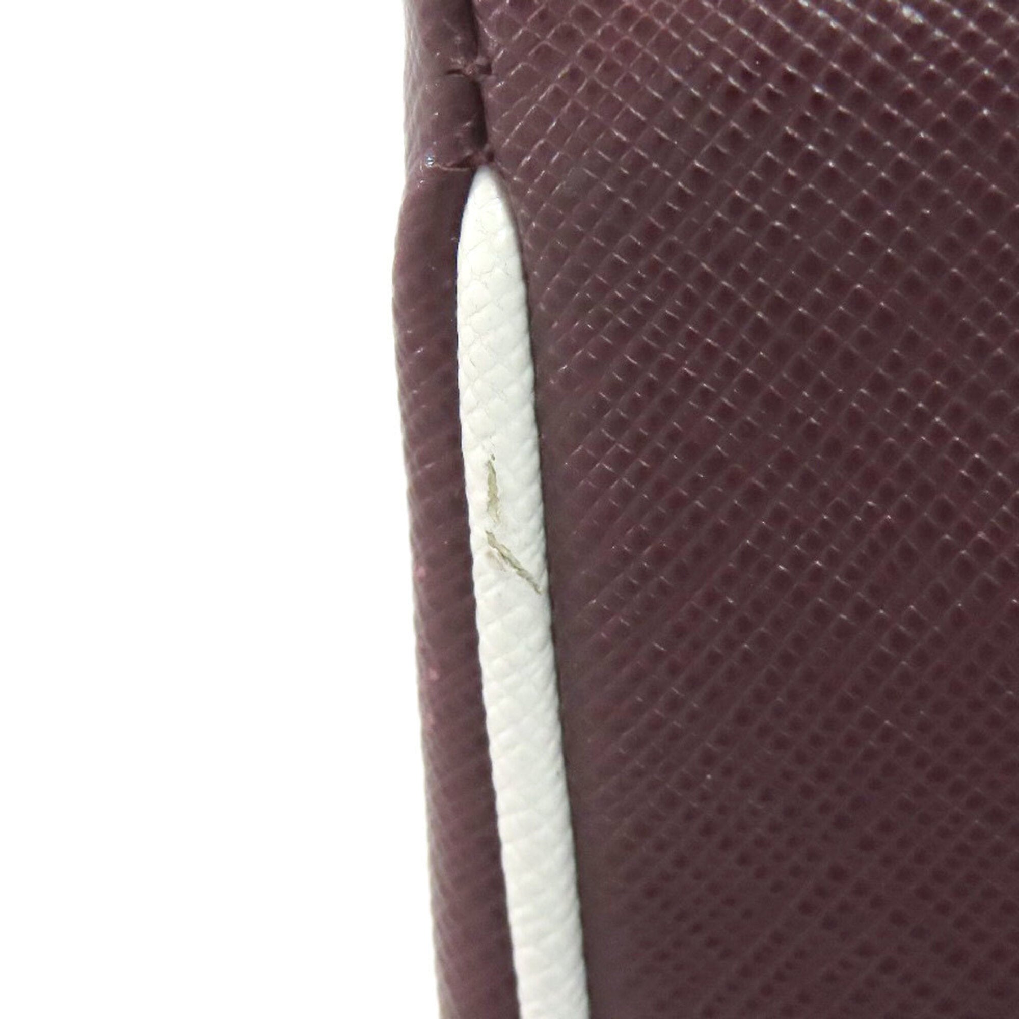 Prada Bordeaux Leather Tote Bag (Pre-Owned)