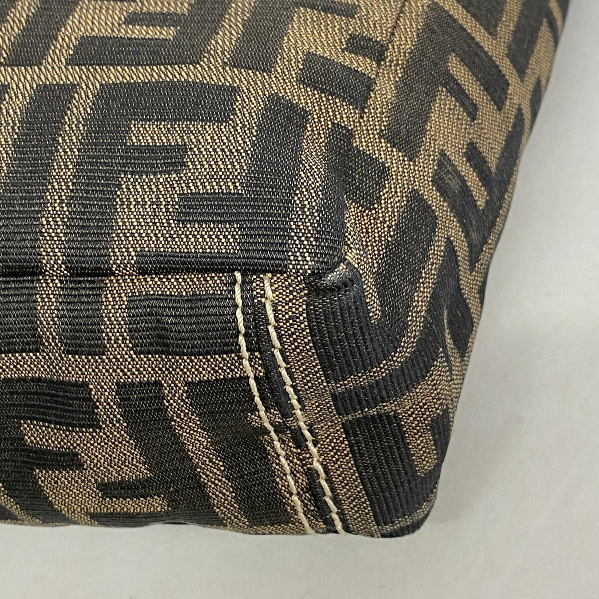 Fendi Brown Red Color Nylon Canvas Tote Bag (Pre-Owned)