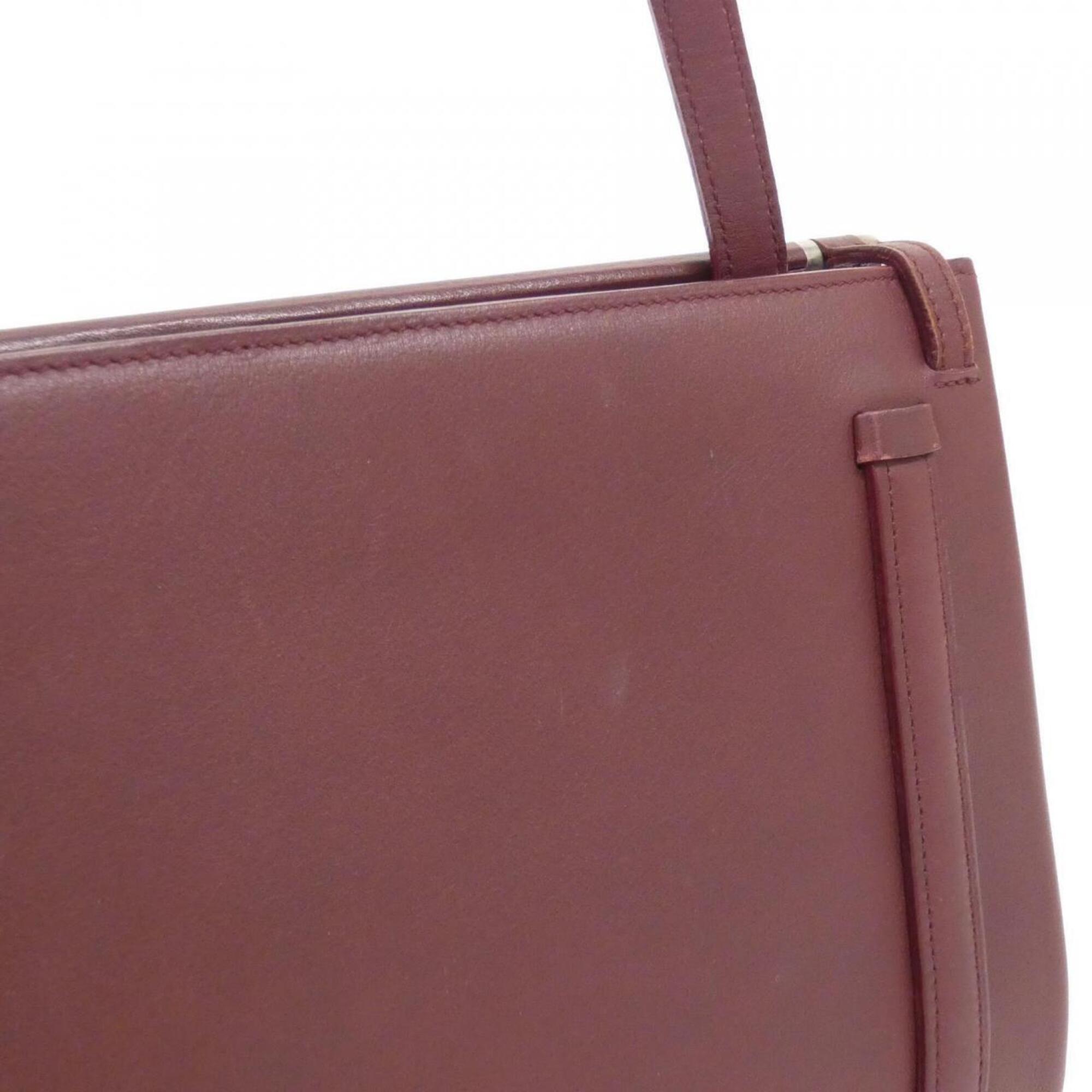 Cartier Bordeaux Leather Shoulder Bag (Pre-Owned)