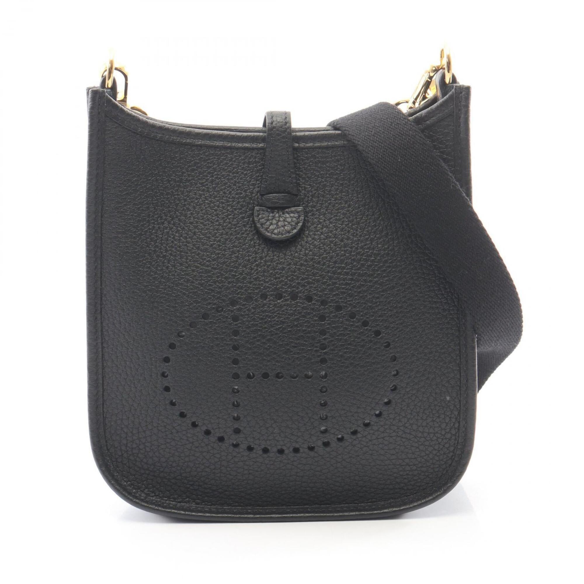 Hermes Black Taurillon Clemence Leather Handbag Shoulder Bag (Pre-Owned)