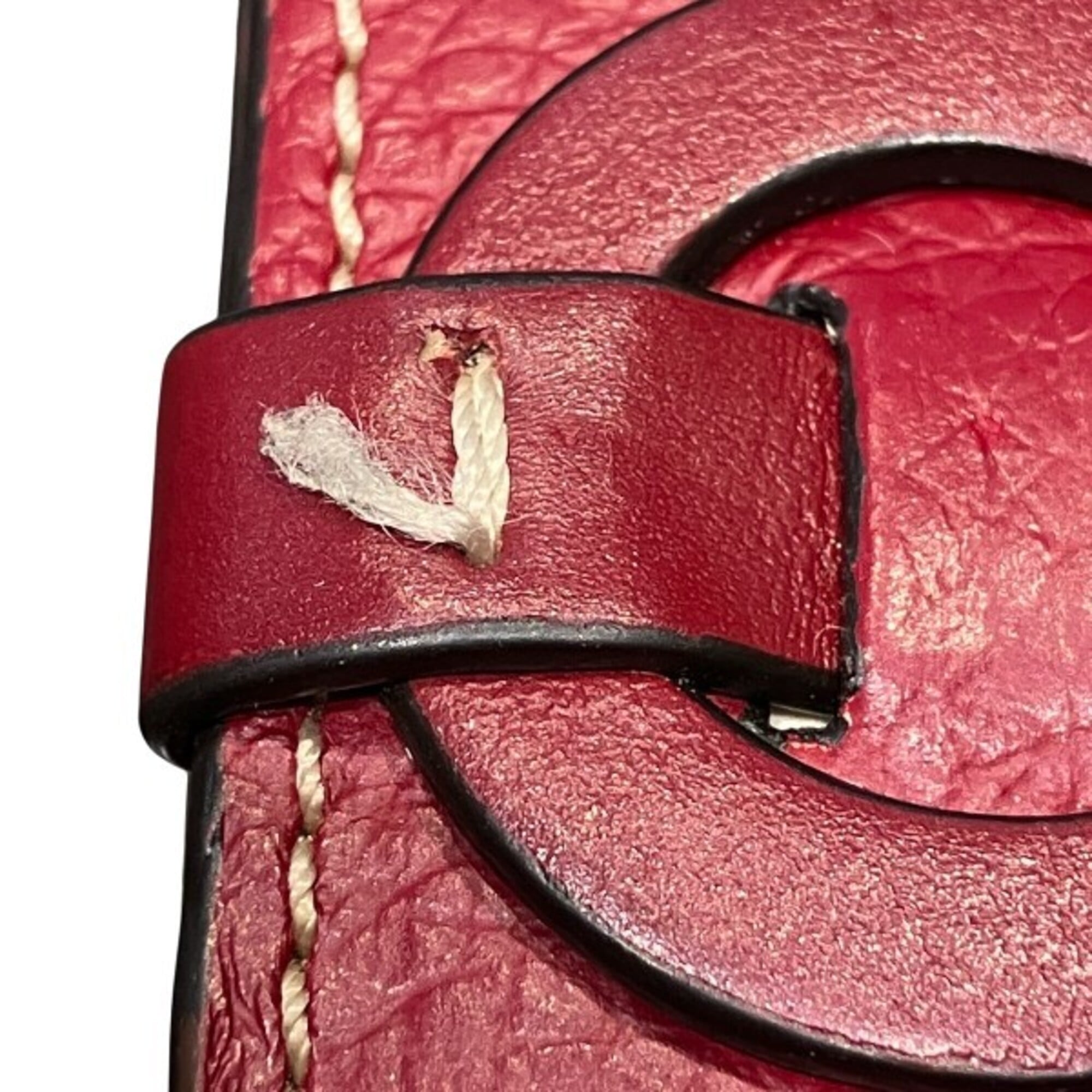 Chloé Red Color Leather Wallet (Tri-Fold) (Pre-Owned)