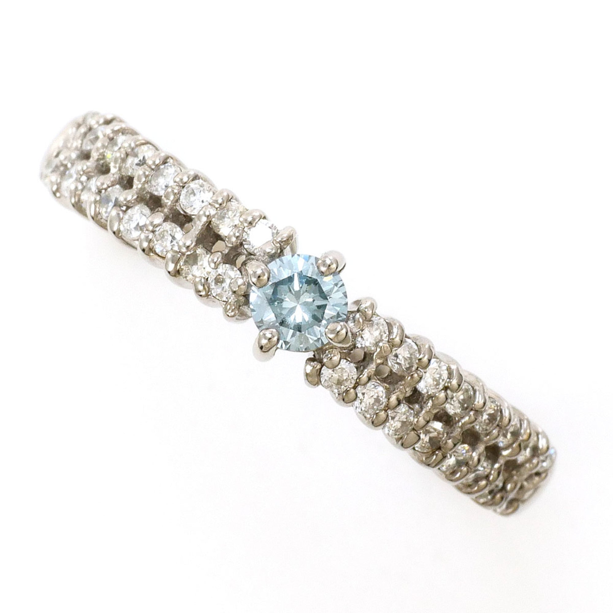 Unbranded Blue White Gold White Gold (18K) Band Ring (Pre-Owned)
