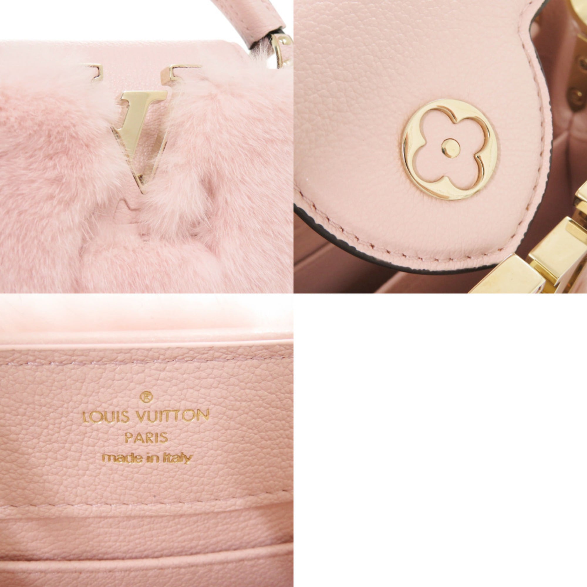 Louis Vuitton Pink Fur Handbag (Pre-Owned)