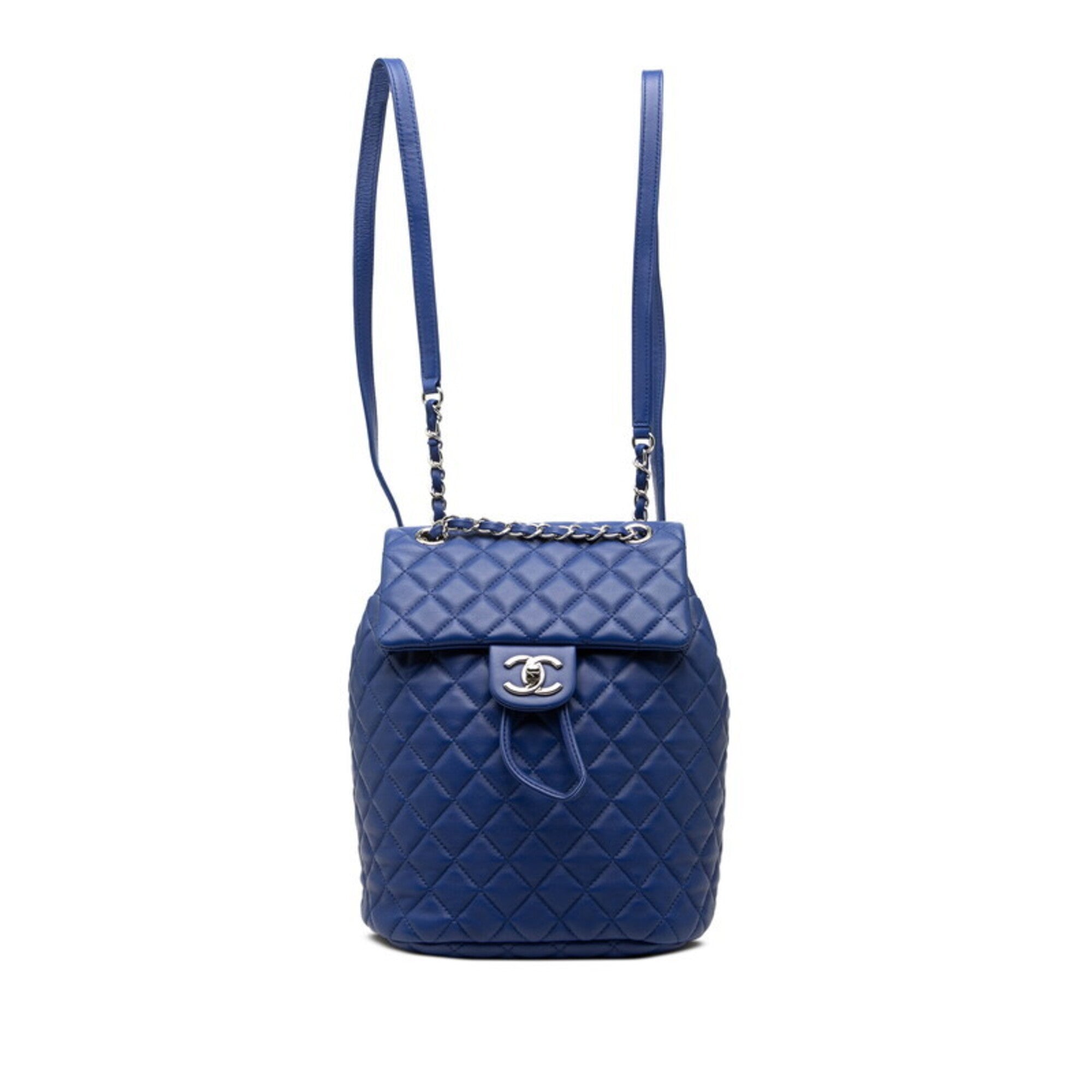 Chanel Matelasse Blue Leather Backpack (Pre-Owned)