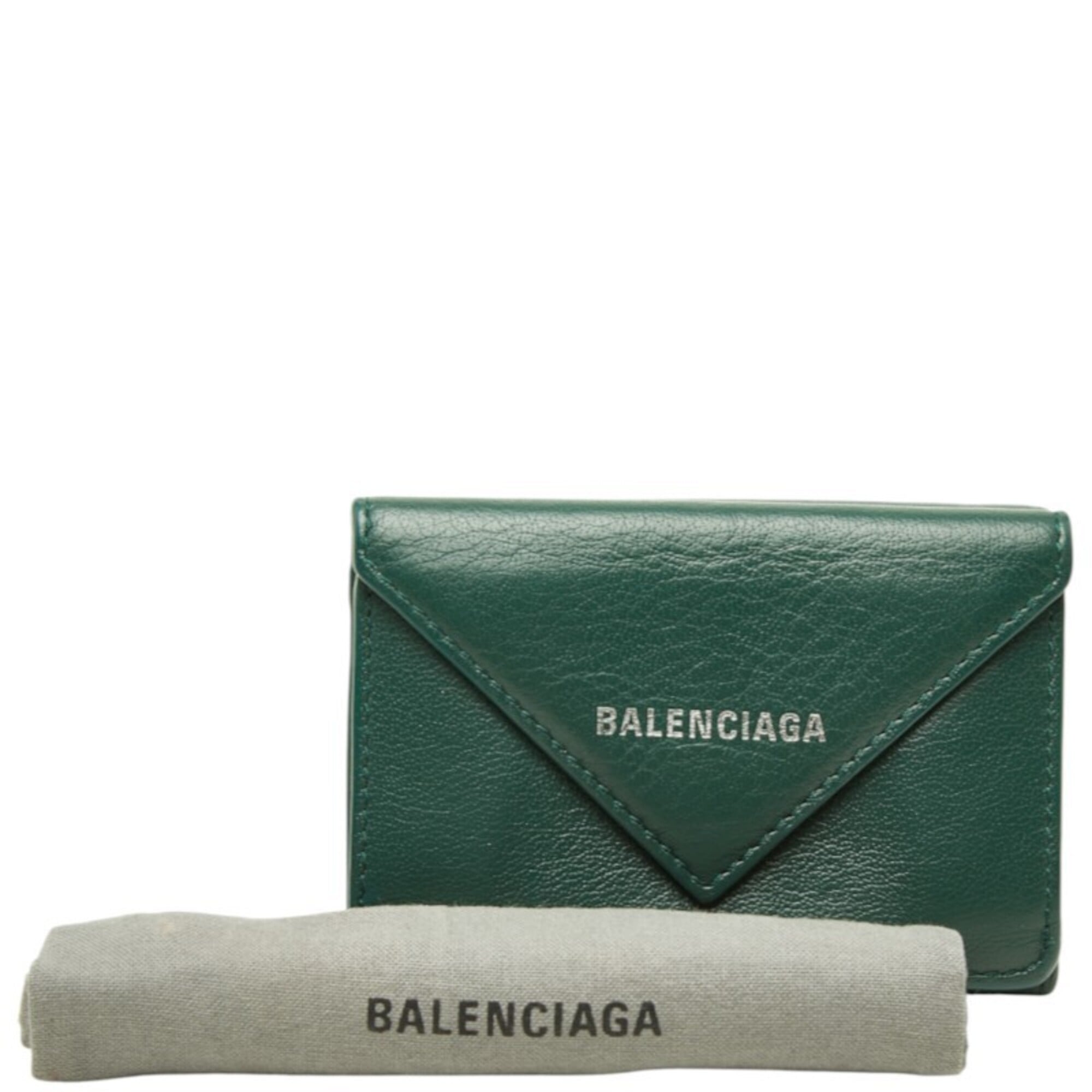 Balenciaga Green Paper Wallet (Tri-Fold) (Pre-Owned)
