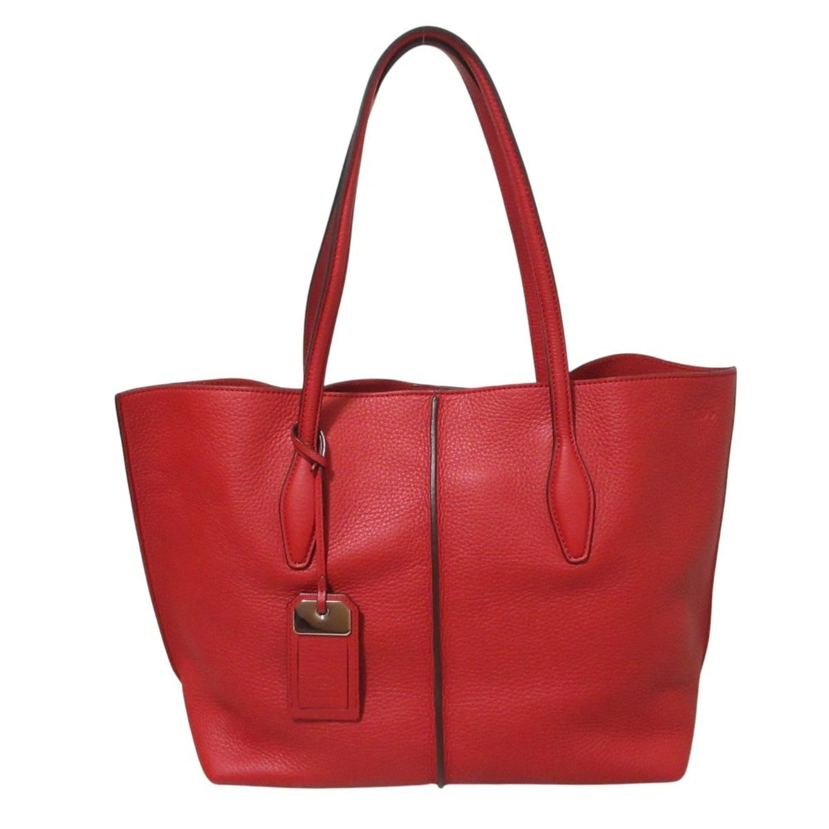 Tod's Red Color Leather Shoulder Bag Tote Bag (Pre-Owned)