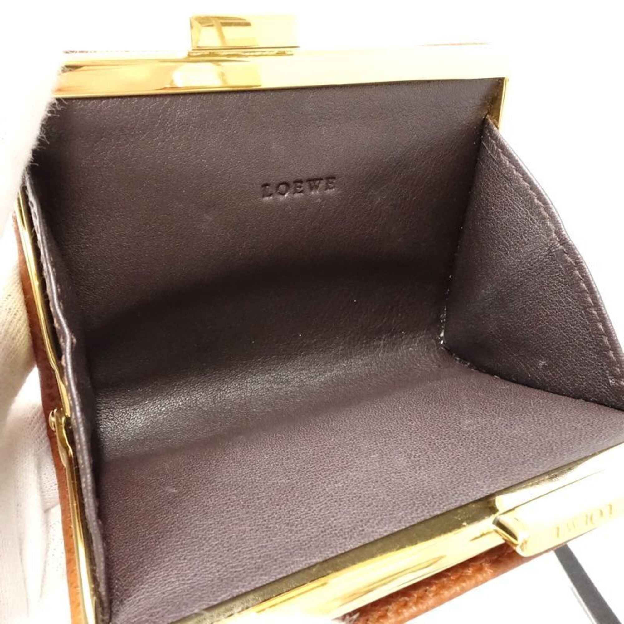 Loewe Brown Leather Coin Purse/Coin Case (Pre-Owned)