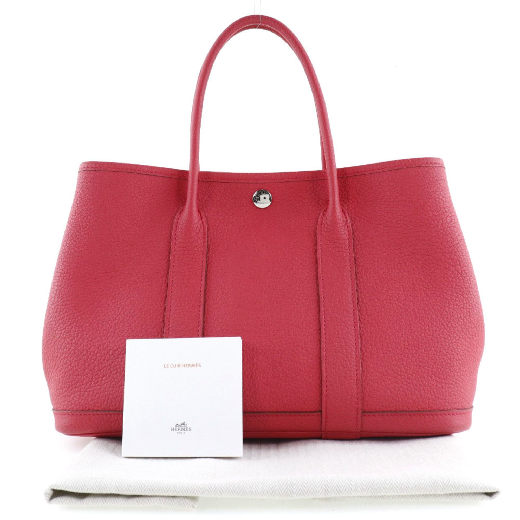 Hermes Garden Bougainvillier Pink Negonda Leather Handbag (Pre-Owned)