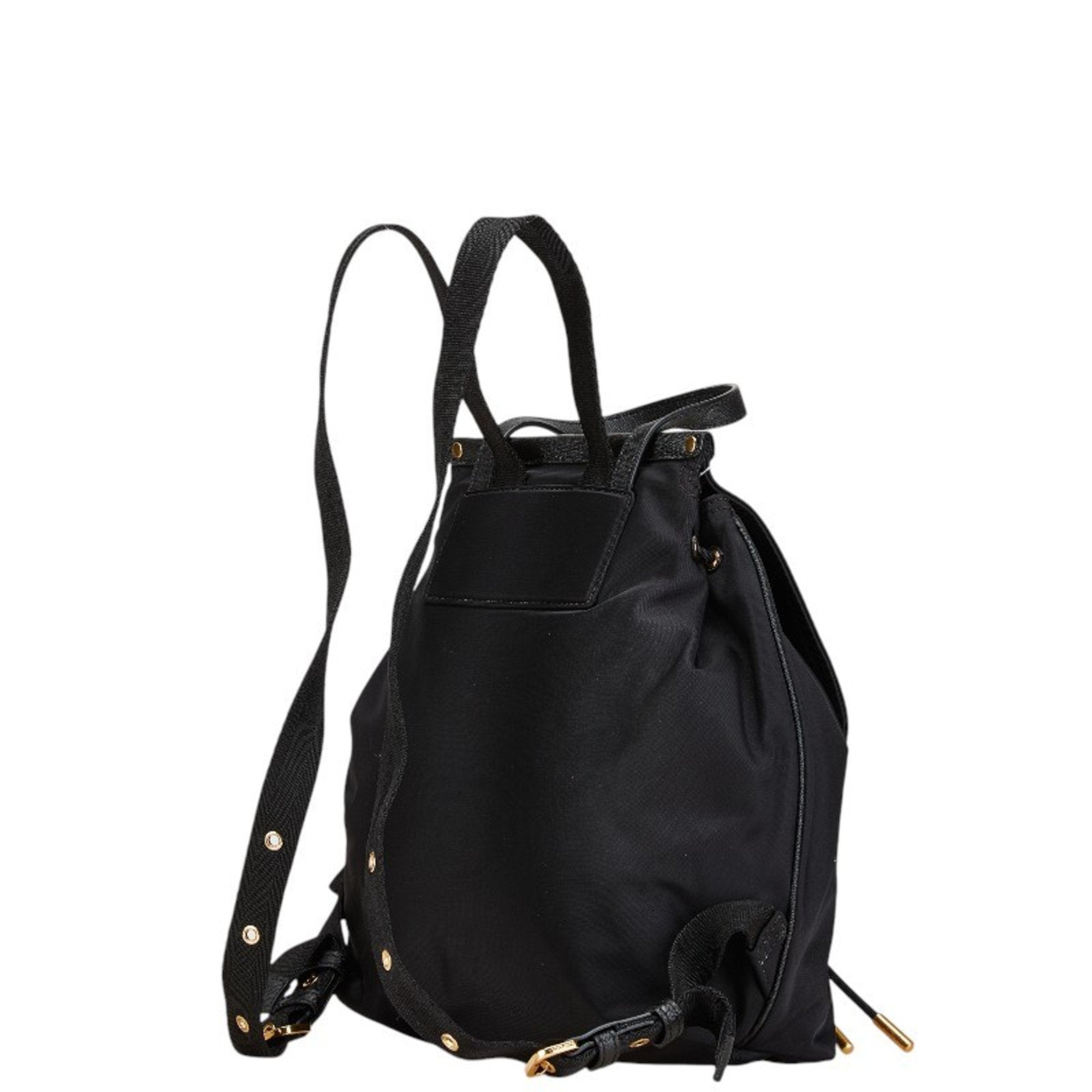 Marc By Marc Jacobs Black Gold Nylon Leather Backpack (Pre-Owned)