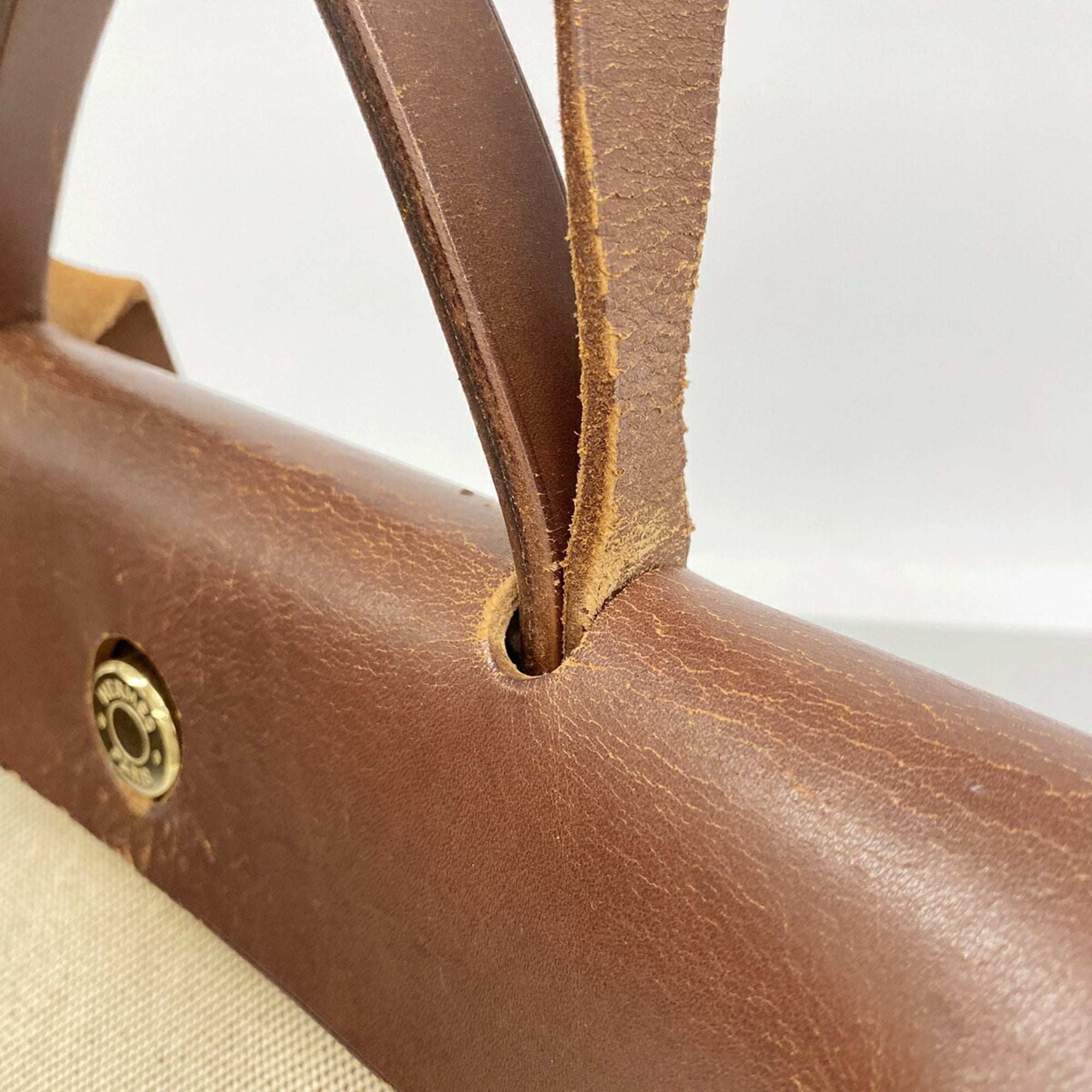 Hermes Brown Toile H Handbag (Pre-Owned)