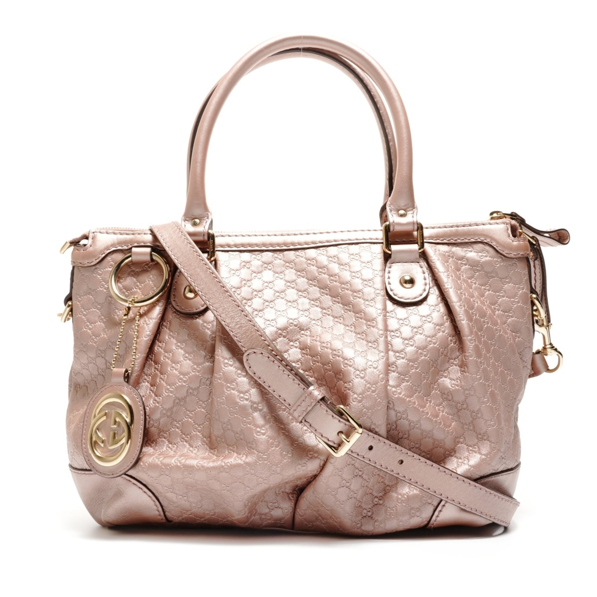 Gucci Sukey Pink Micro Gg Leather Shoulder Bag (Pre-Owned)