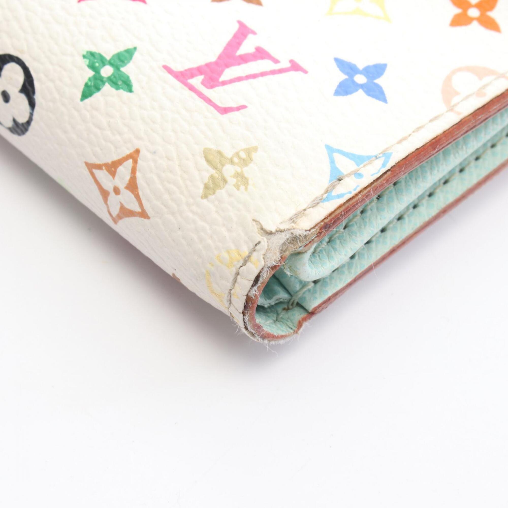 Louis Vuitton Blanc Multi-Color White Pvc Wallet (Tri-Fold) (Pre-Owned)