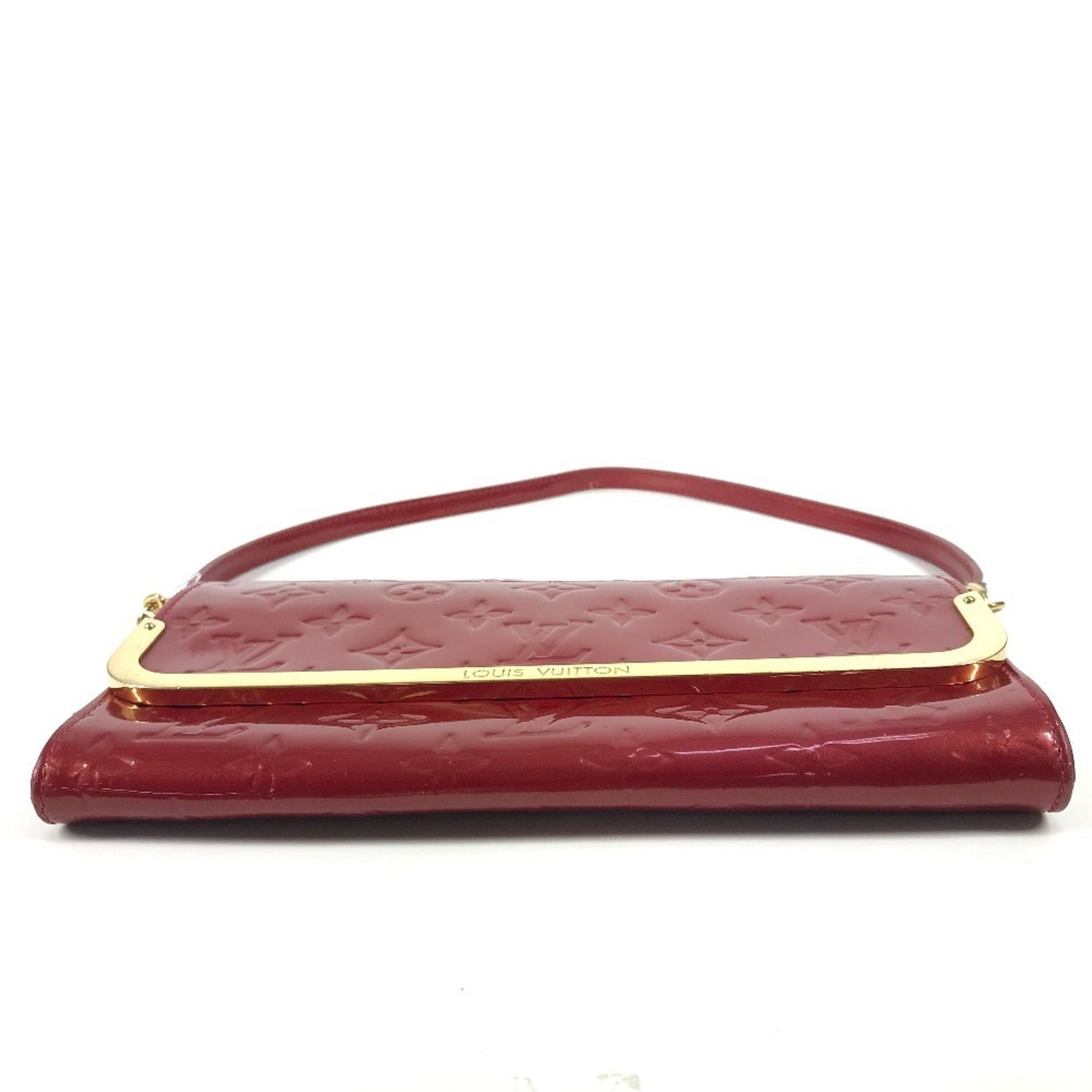 Louis Vuitton Pomme D'amour Red Color Monogram Vernis Canvas Clutch Bag Shoulder Bag (Pre-Owned)
