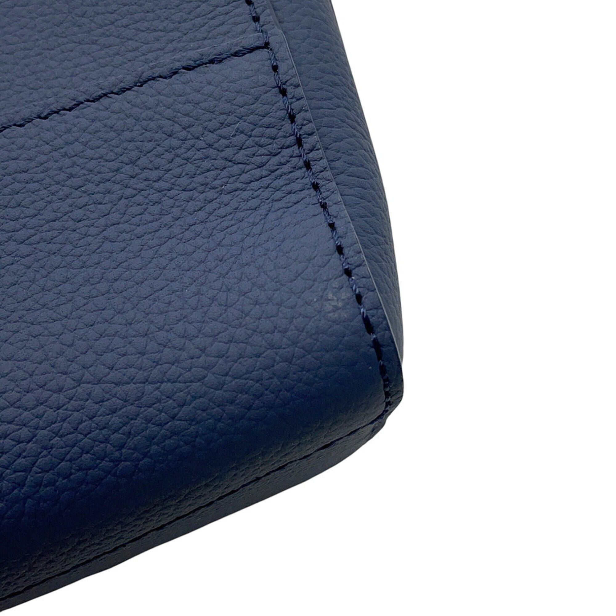 Louis Vuitton Navy Leather Handbag Shoulder Bag (Pre-Owned)