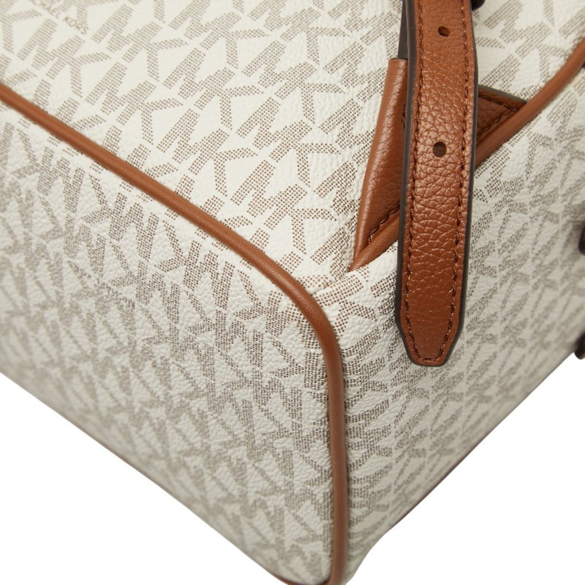 Michael Kors Brown White Pvc Leather Backpack (Pre-Owned)