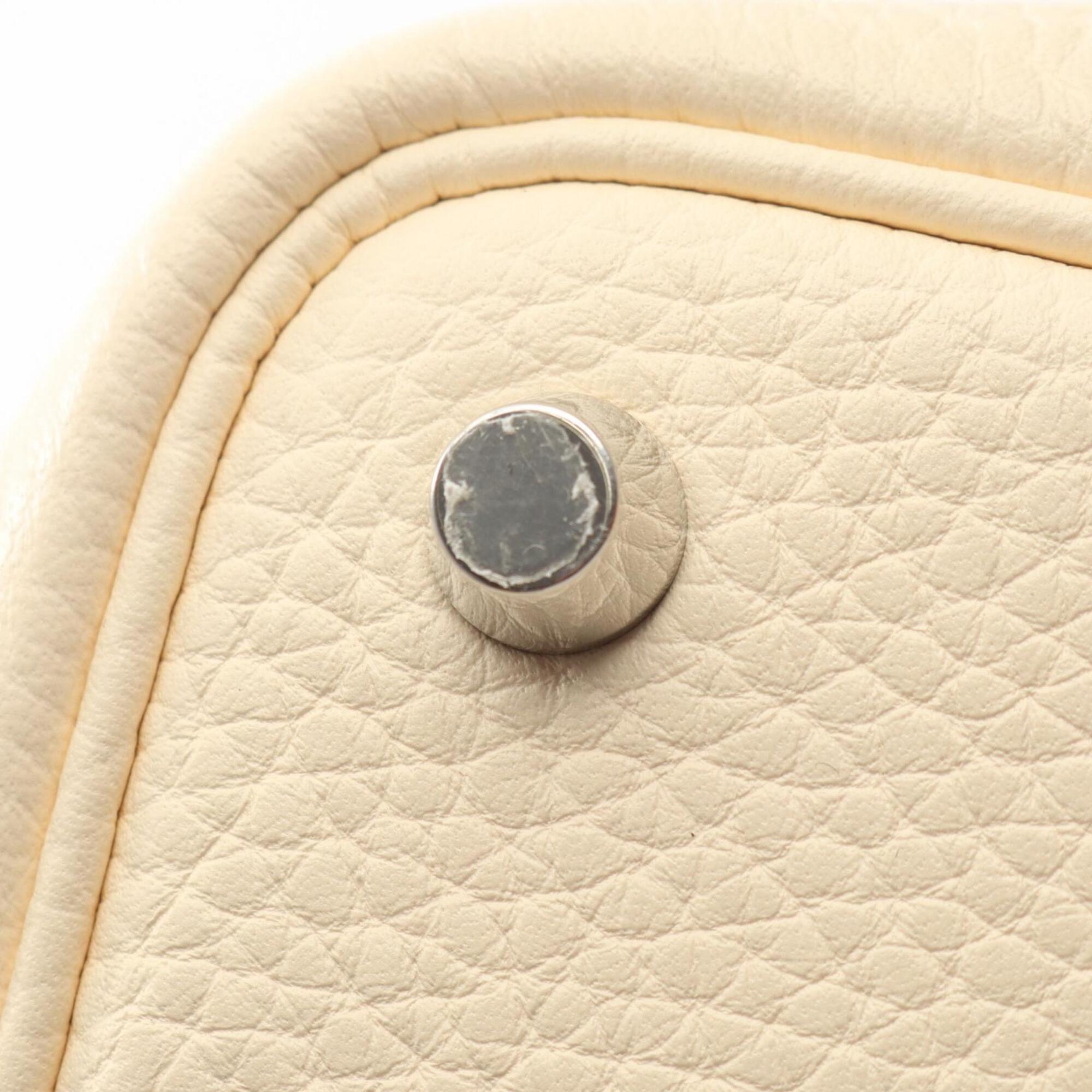 Hermes White Taurillon Clemence Leather Handbag (Pre-Owned)