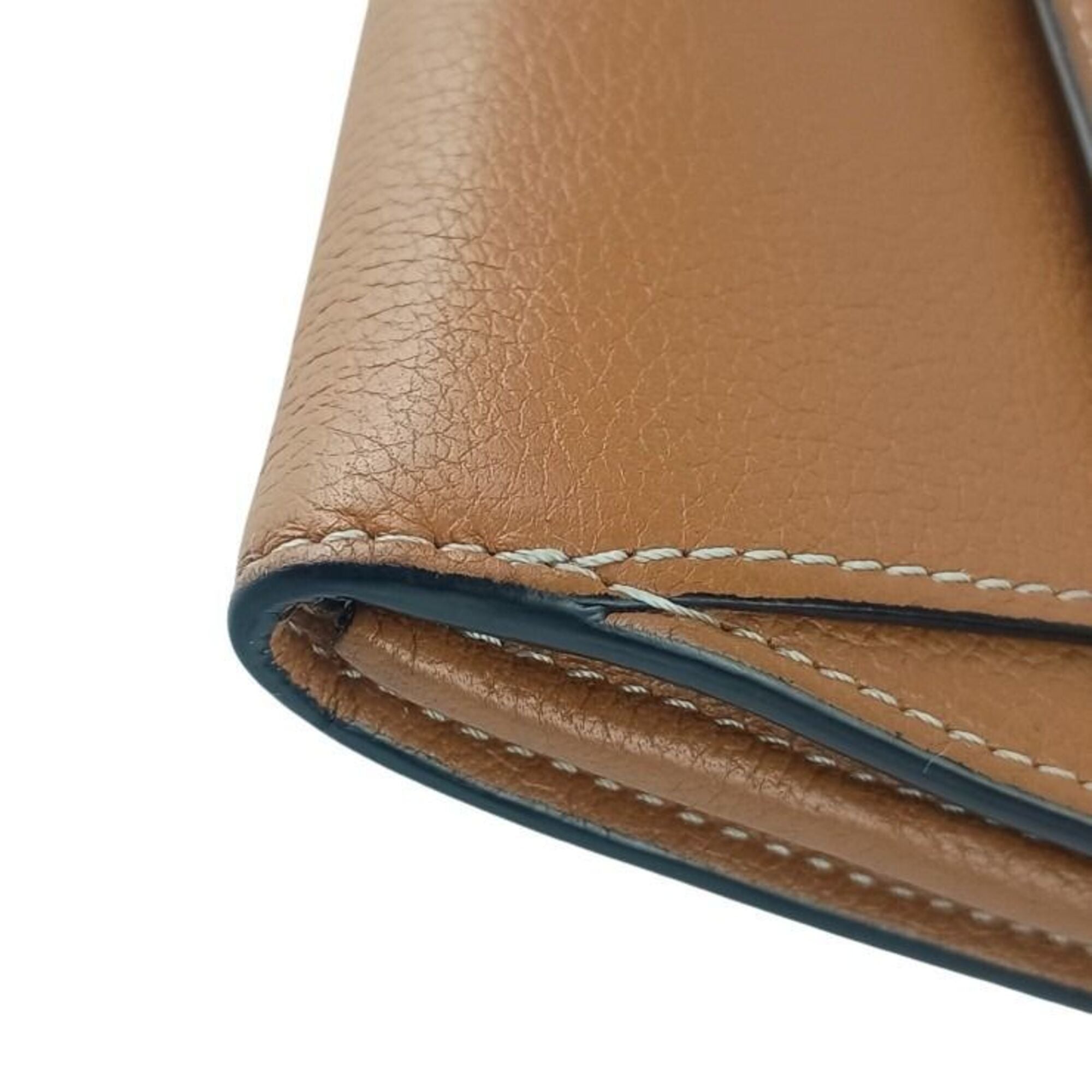 Cartier C De Cartier Brown Leather Long Wallet (Bi-Fold) (Pre-Owned)