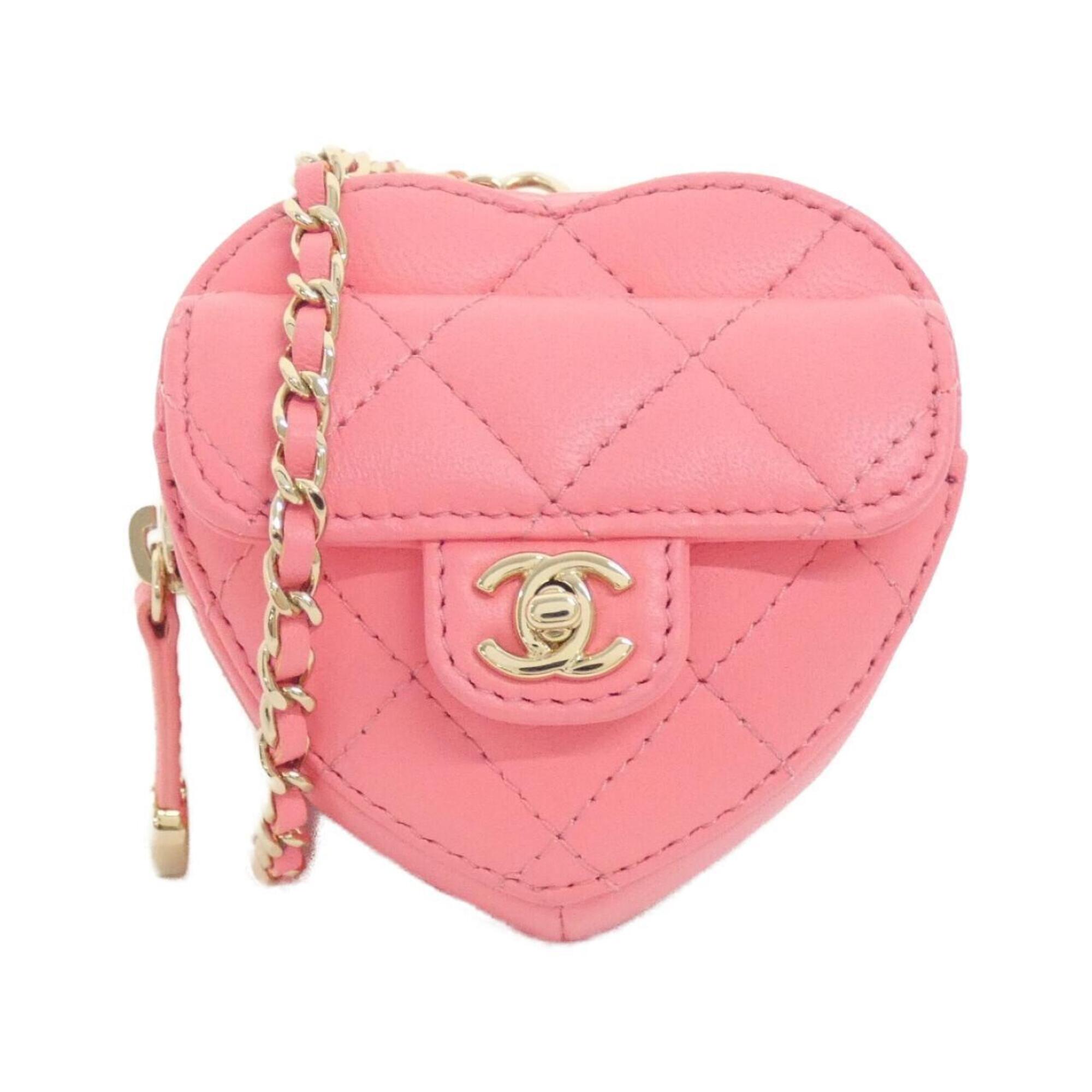 Chanel Pink Leather Coin Purse/Coin Case (Pre-Owned)