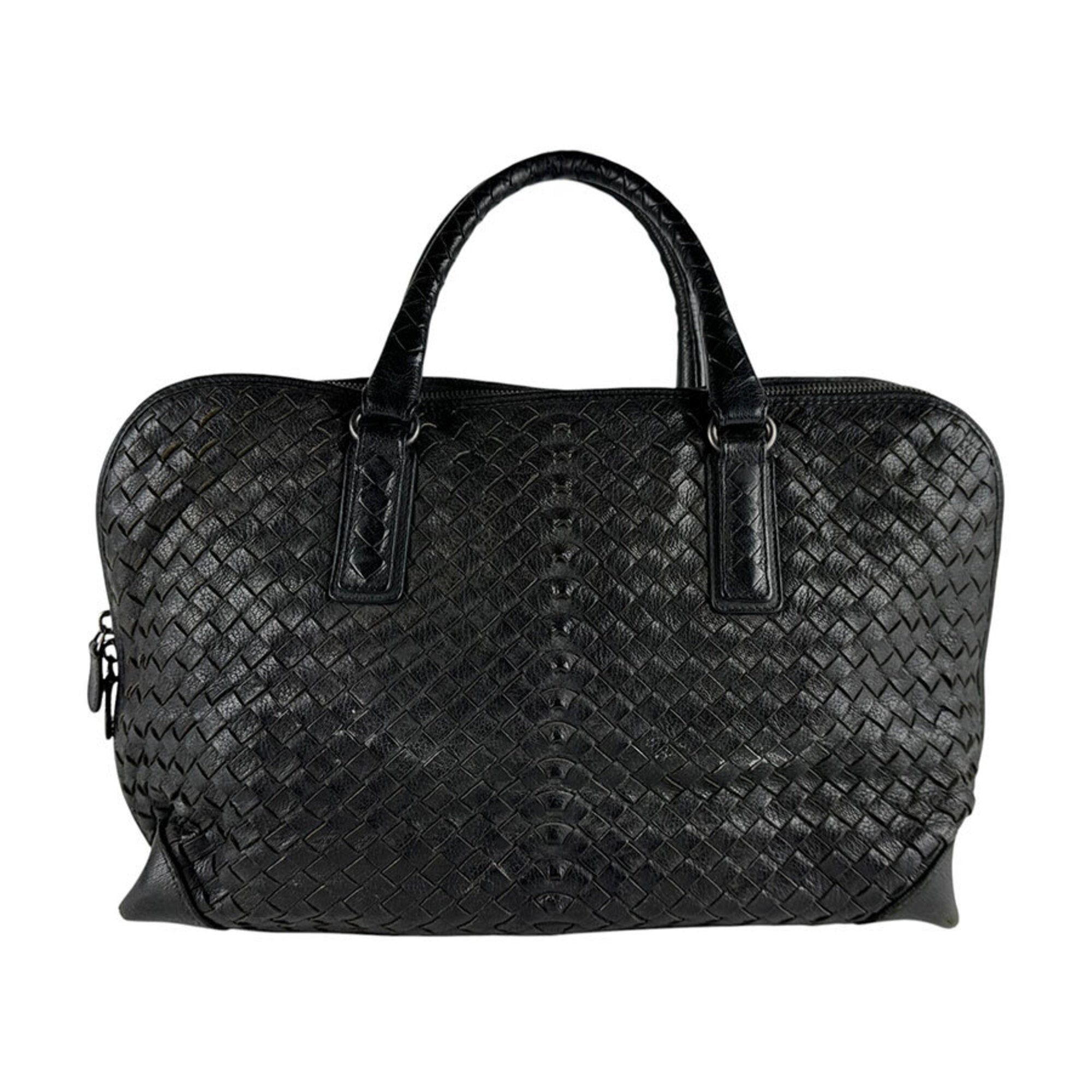 Bottega Veneta Black Intrecciato Handbag Shoulder Bag (Pre-Owned)