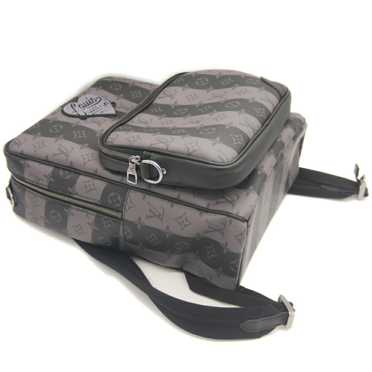 Louis Vuitton Gray Coated Canvas Backpack Pouch (Pre-Owned)