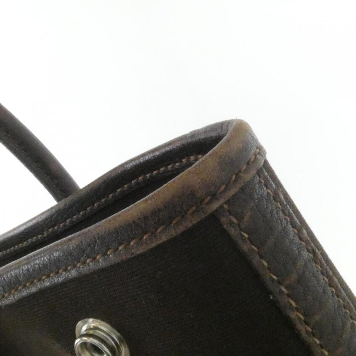 Hermes Brown Toile Officier Handbag (Pre-Owned)