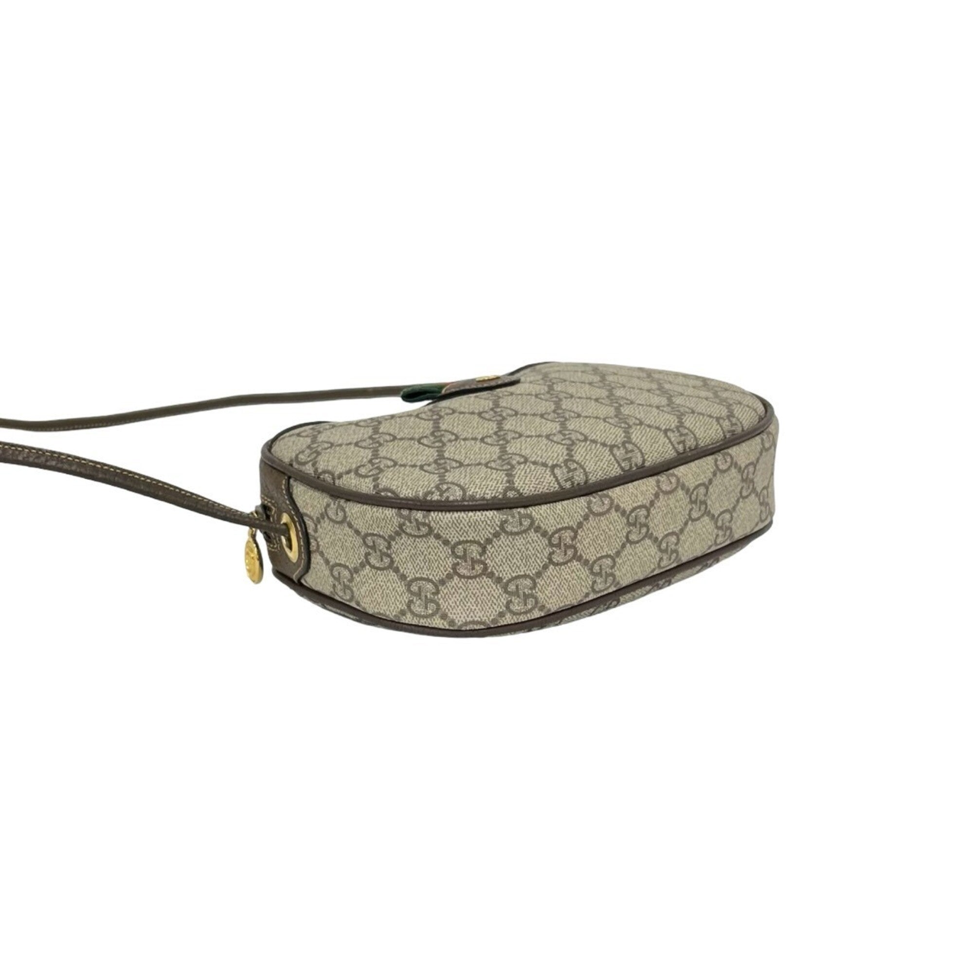 Gucci Brown Green Red Color Pvc Leather Shoulder Bag (Pre-Owned)