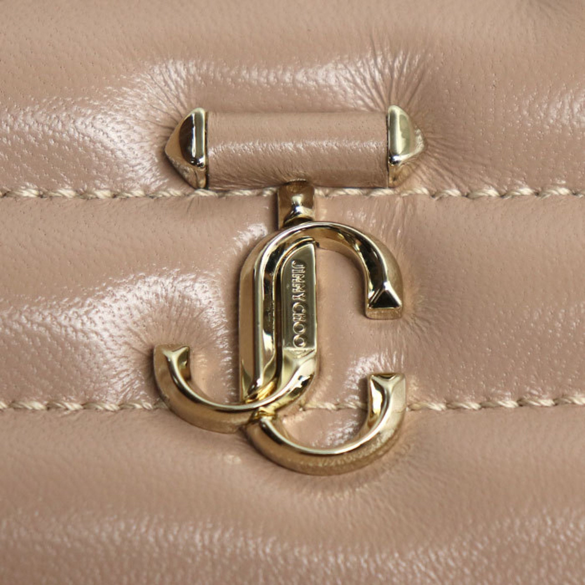 Jimmy Choo Pink Beige Leather Long Wallet (Bi-Fold) (Pre-Owned)