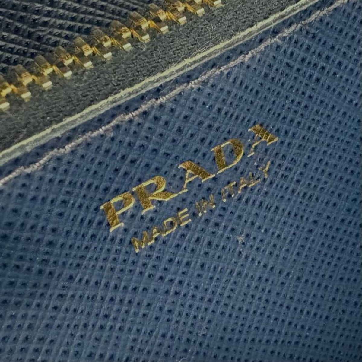 Prada Bluette Navy Saffiano Metal Long Wallet (Bi-Fold) (Pre-Owned)