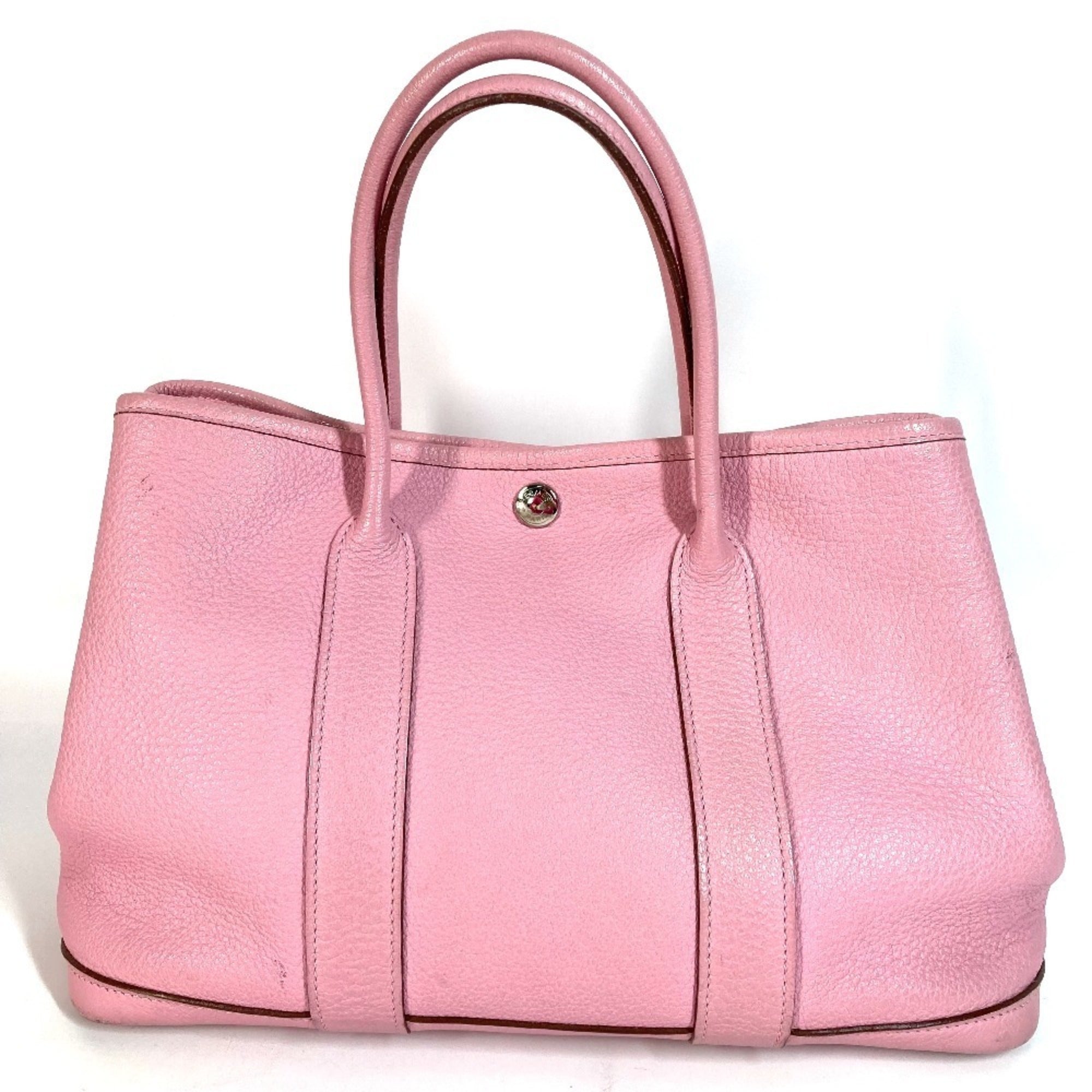 Hermes Garden Pink Rose Confetti Negonda Leather Handbag Tote Bag (Pre-Owned)