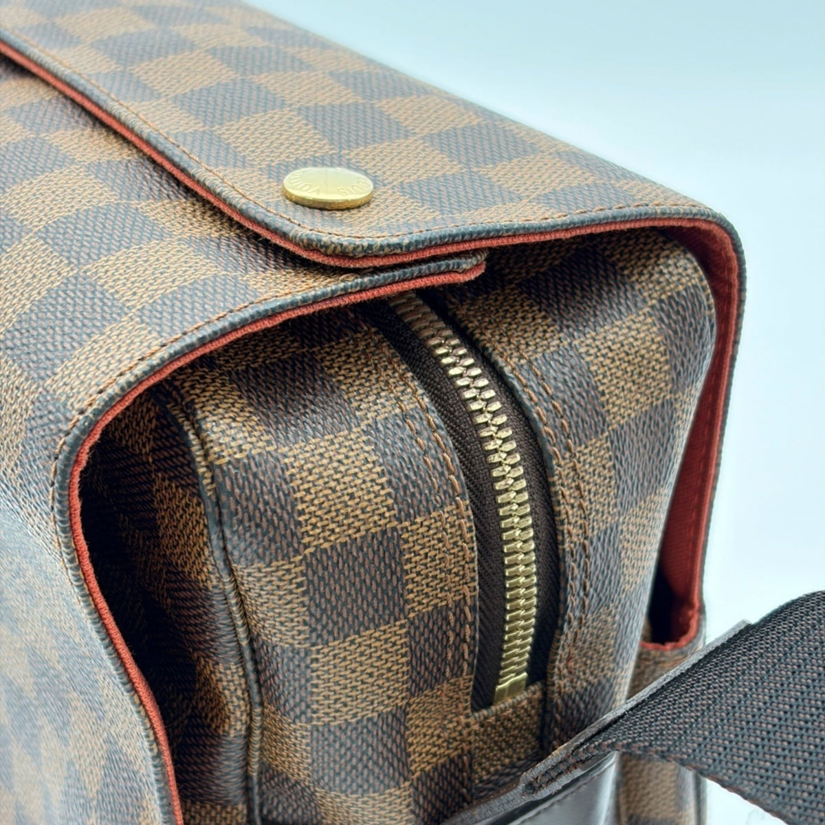 Louis Vuitton Ebene Damier Canvas Leather Shoulder Bag (Pre-Owned)