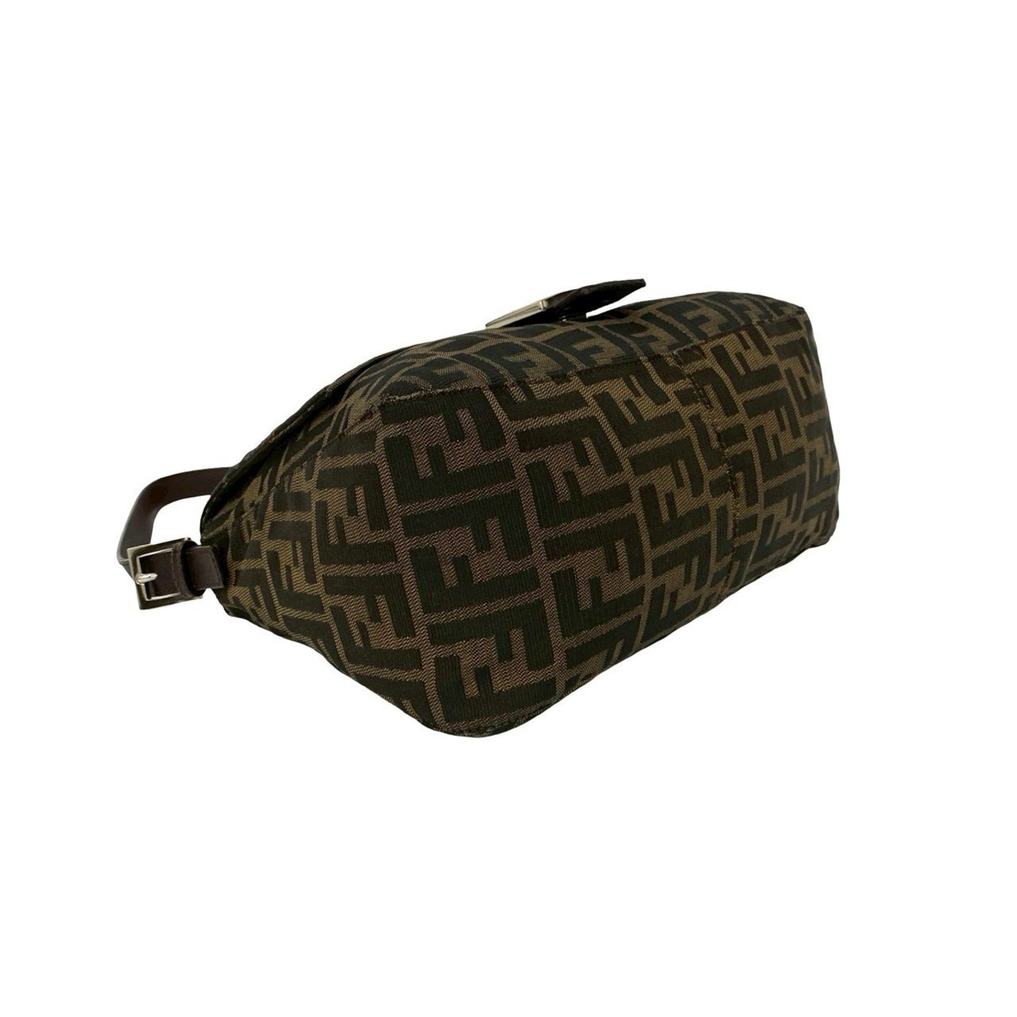 Fendi Brown Canvas Leather Handbag Shoulder Bag (Pre-Owned)
