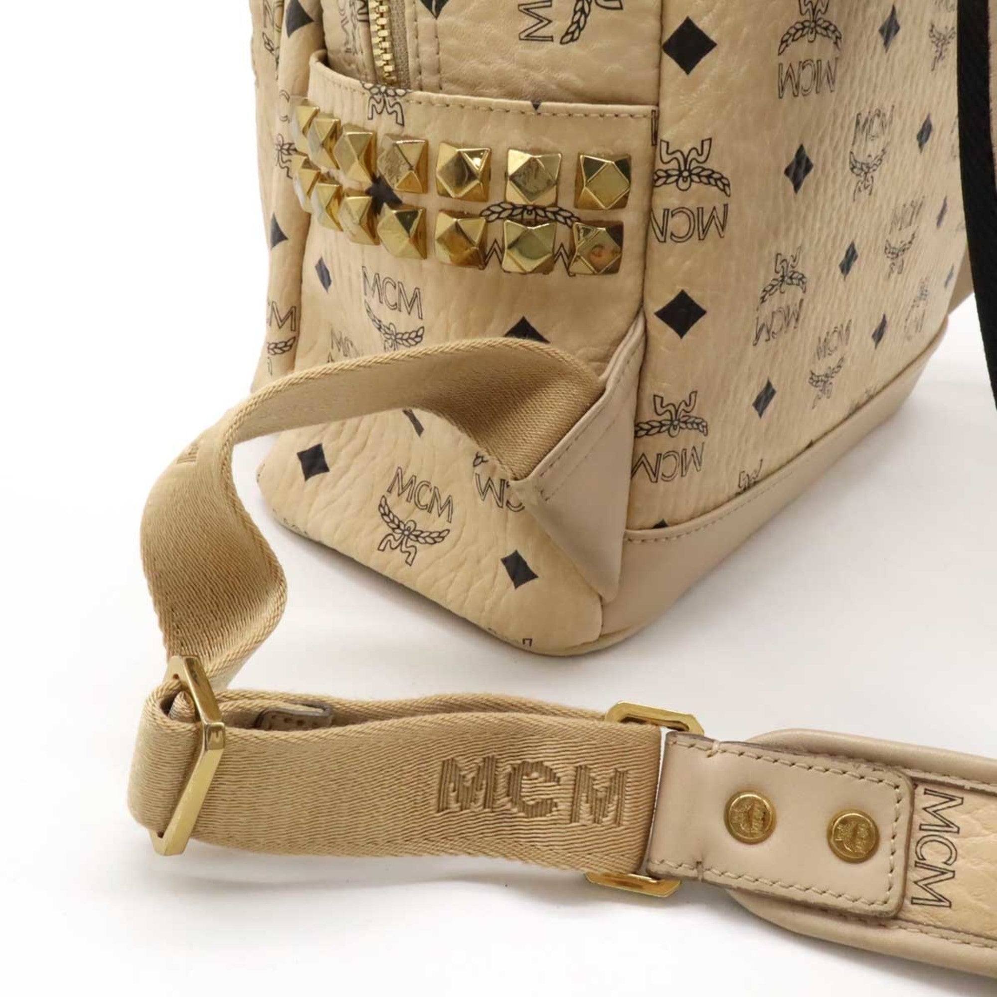 Mcm Beige Leather Backpack (Pre-Owned)