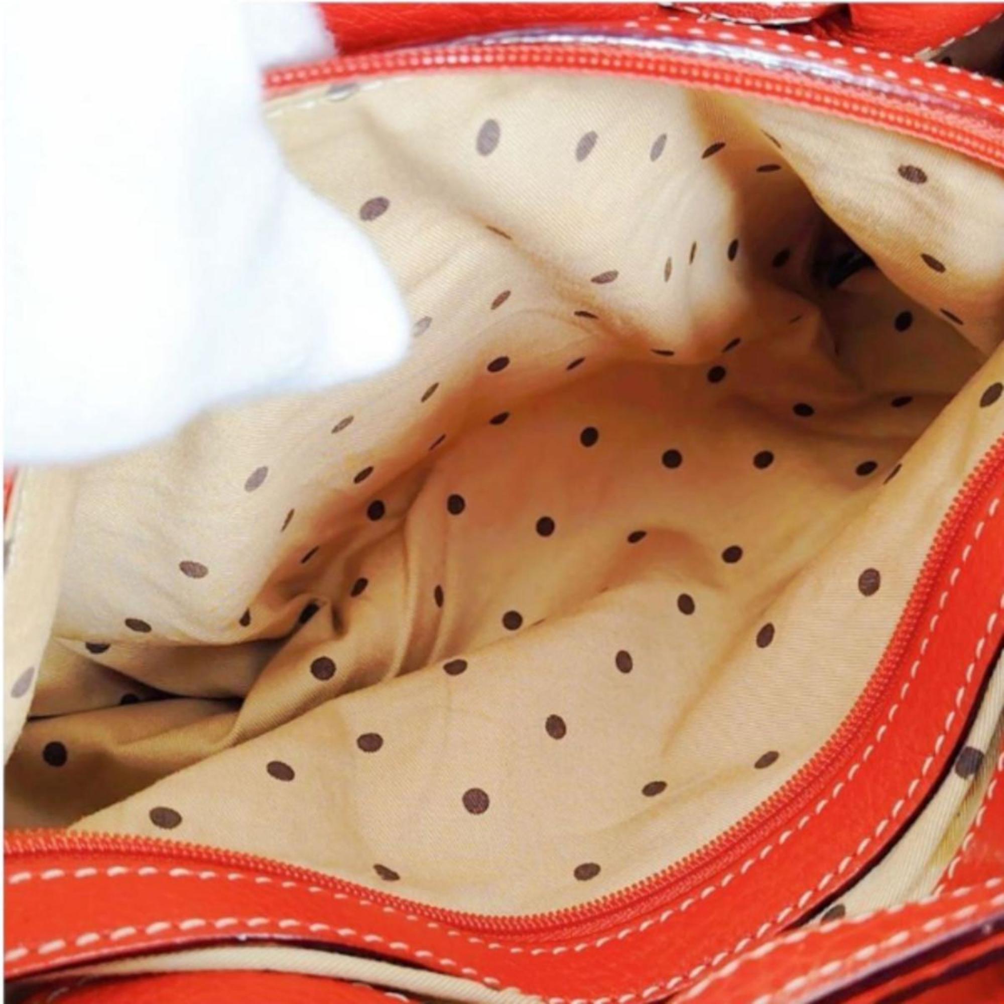 Kate Spade Red Color Leather Handbag Tote Bag (Pre-Owned)