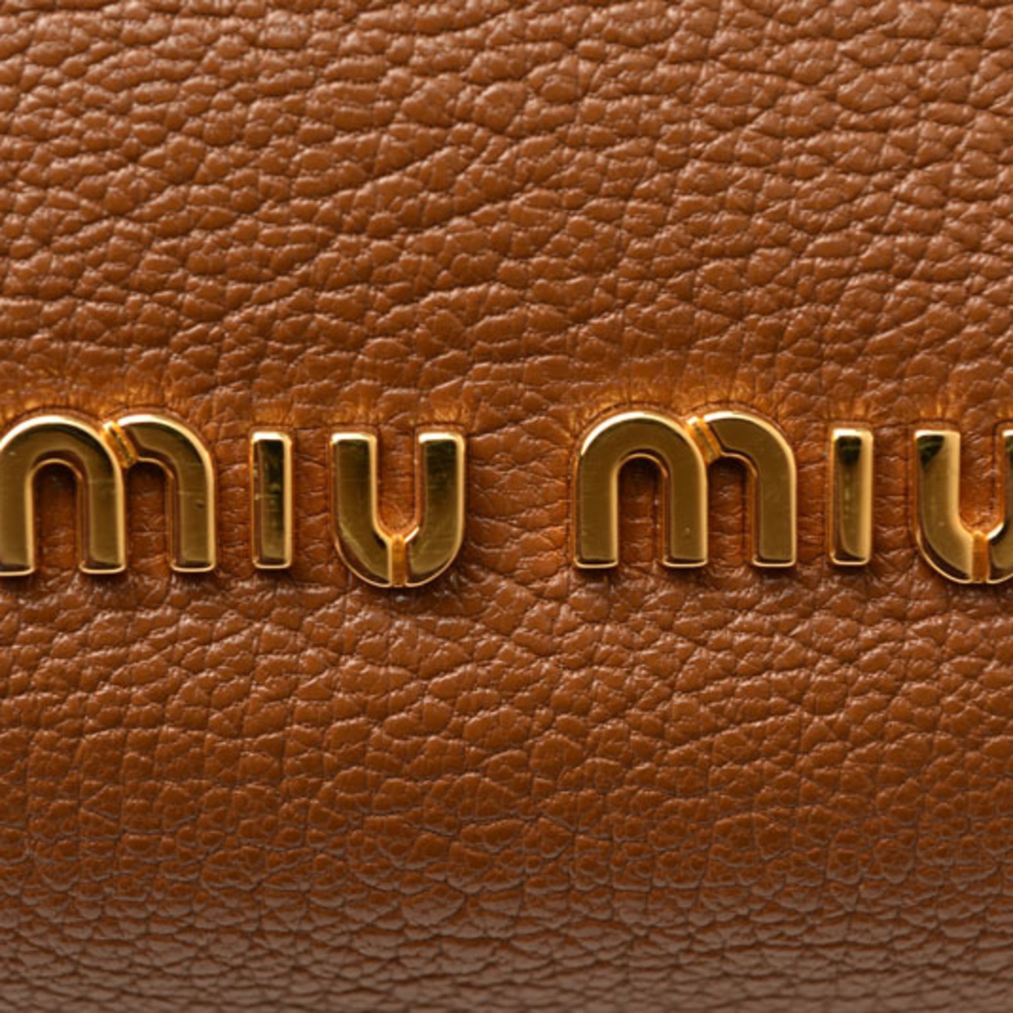 Miu Miu Brown Leather Handbag Shoulder Bag (Pre-Owned)