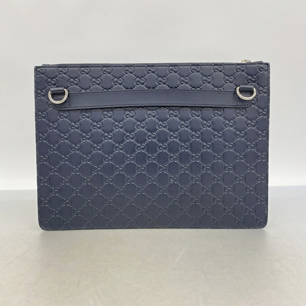 Gucci Navy Leather Shoulder Bag (Pre-Owned)