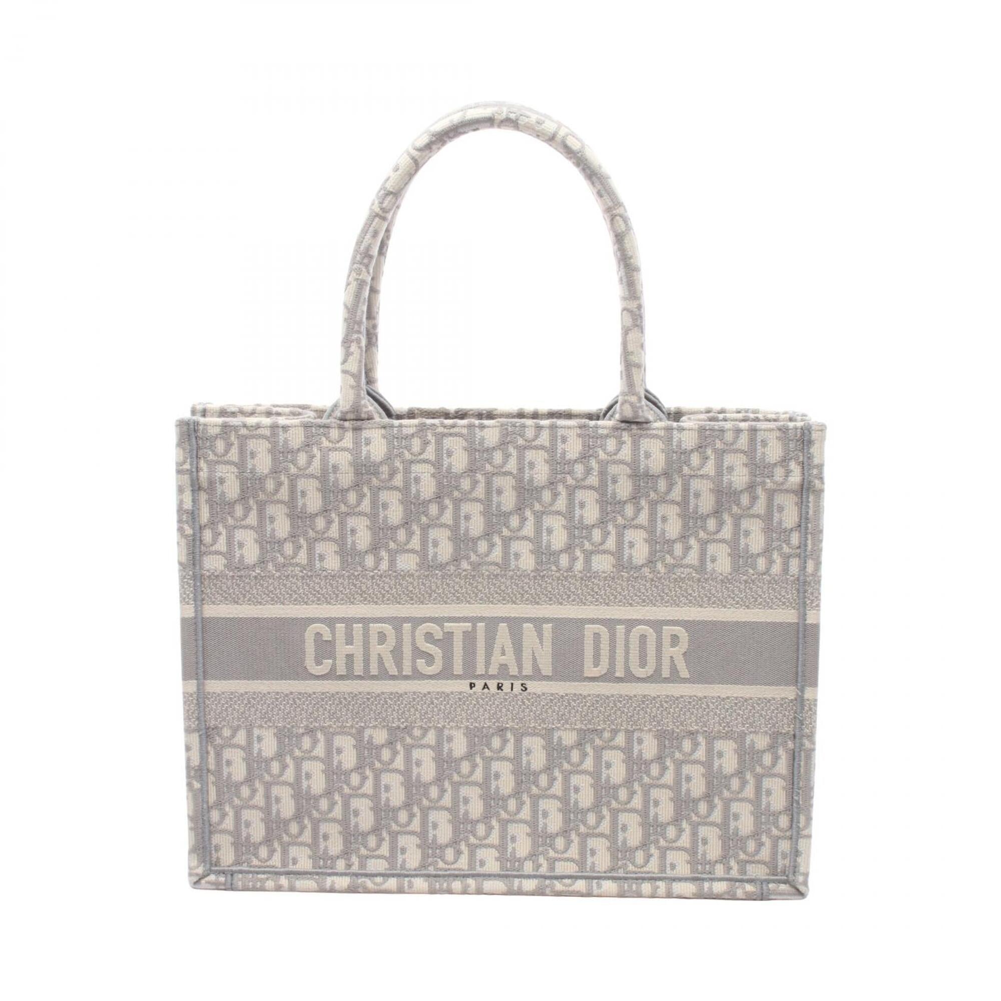 Christian Dior Gray Canvas Handbag Tote Bag (Pre-Owned)