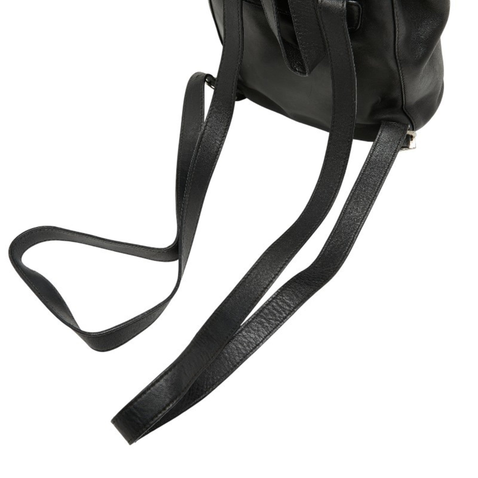 Salvatore Ferragamo Gancini Black Leather Backpack (Pre-Owned)