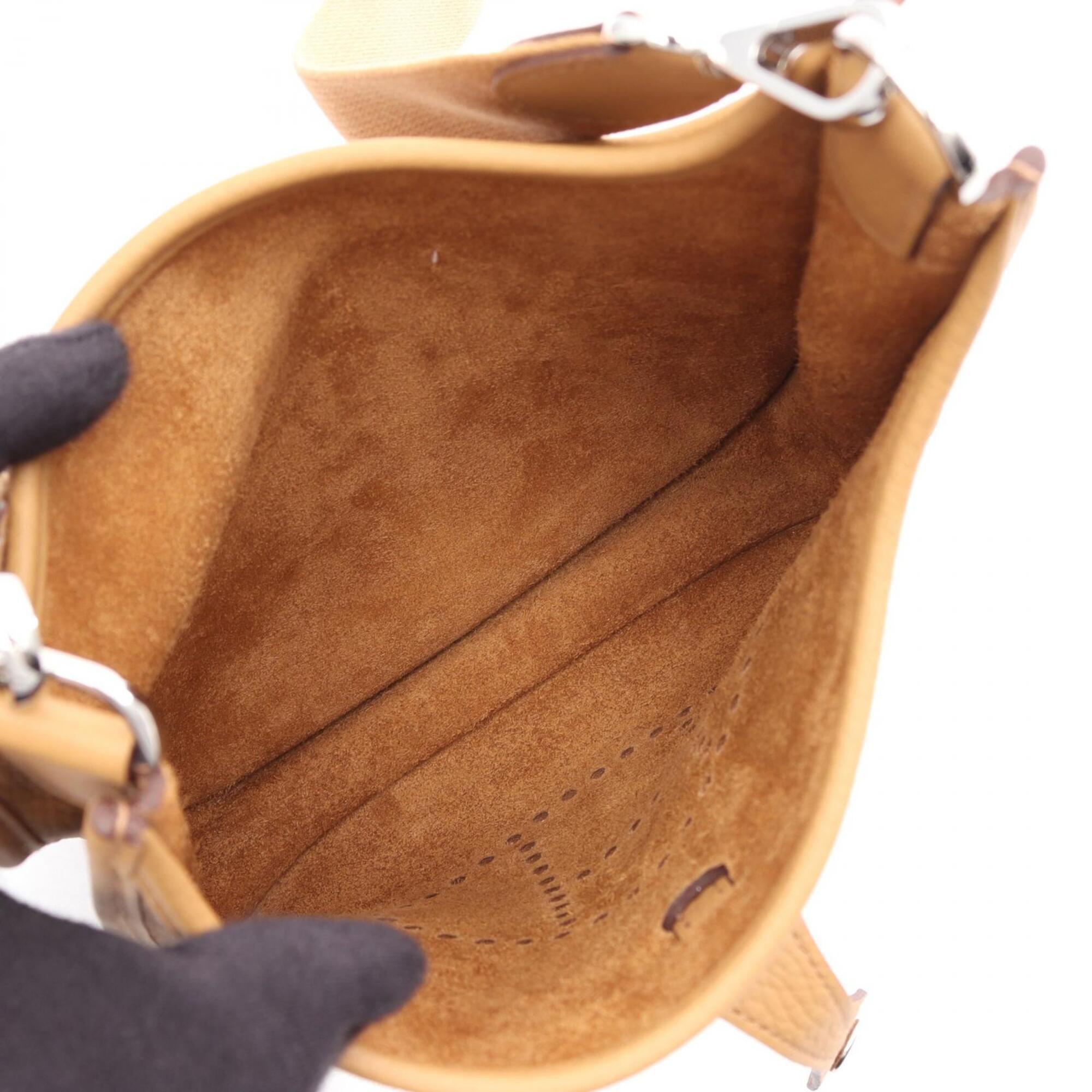 Hermes Beige Taurillon Clemence Leather Shoulder Bag (Pre-Owned)
