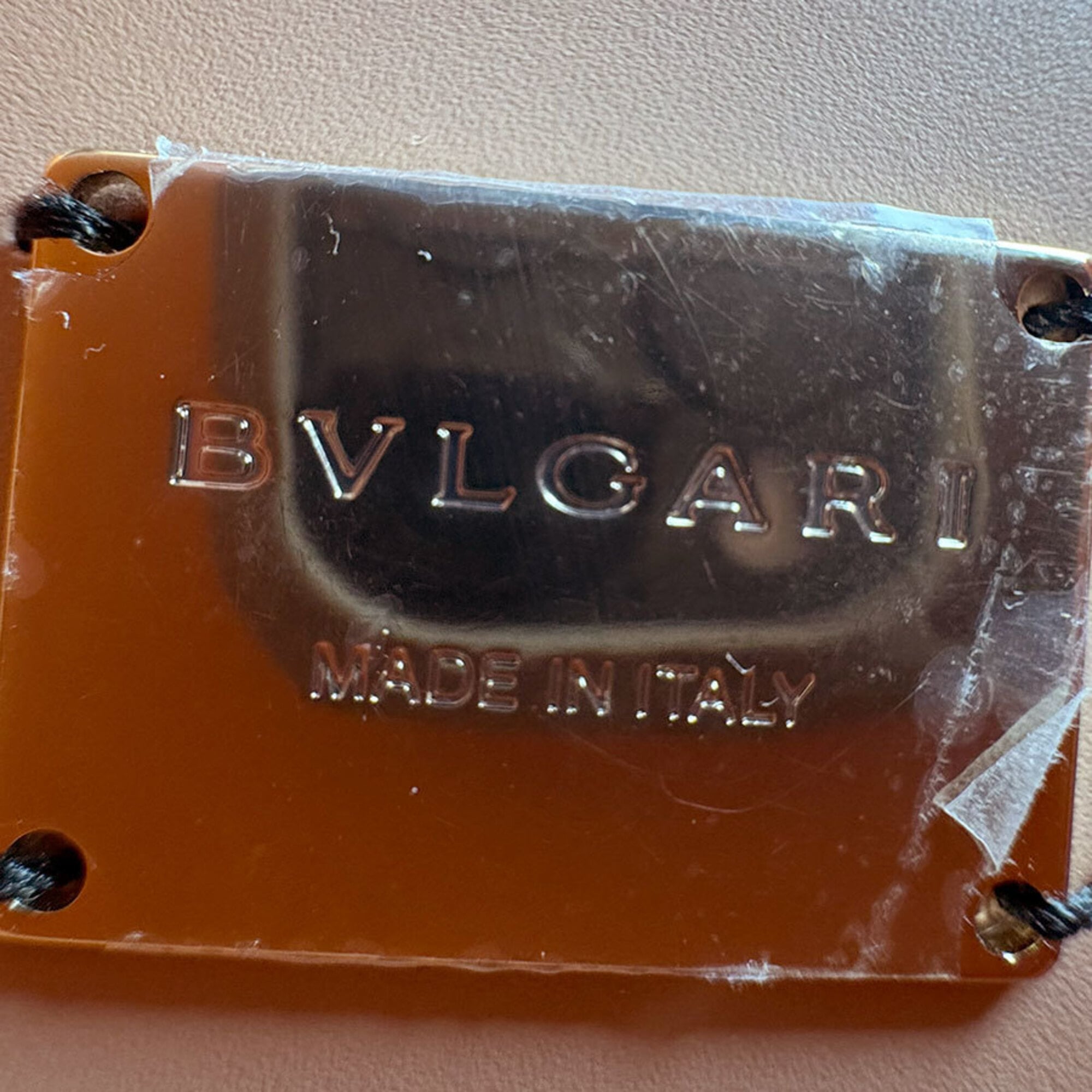 Bvlgari Pink Beige Leather Shoulder Bag (Pre-Owned)