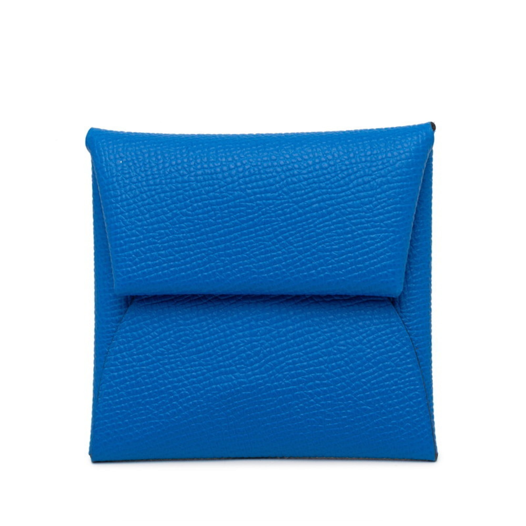 Hermes Blue Epsom Leather Coin Purse/Coin Case (Pre-Owned)