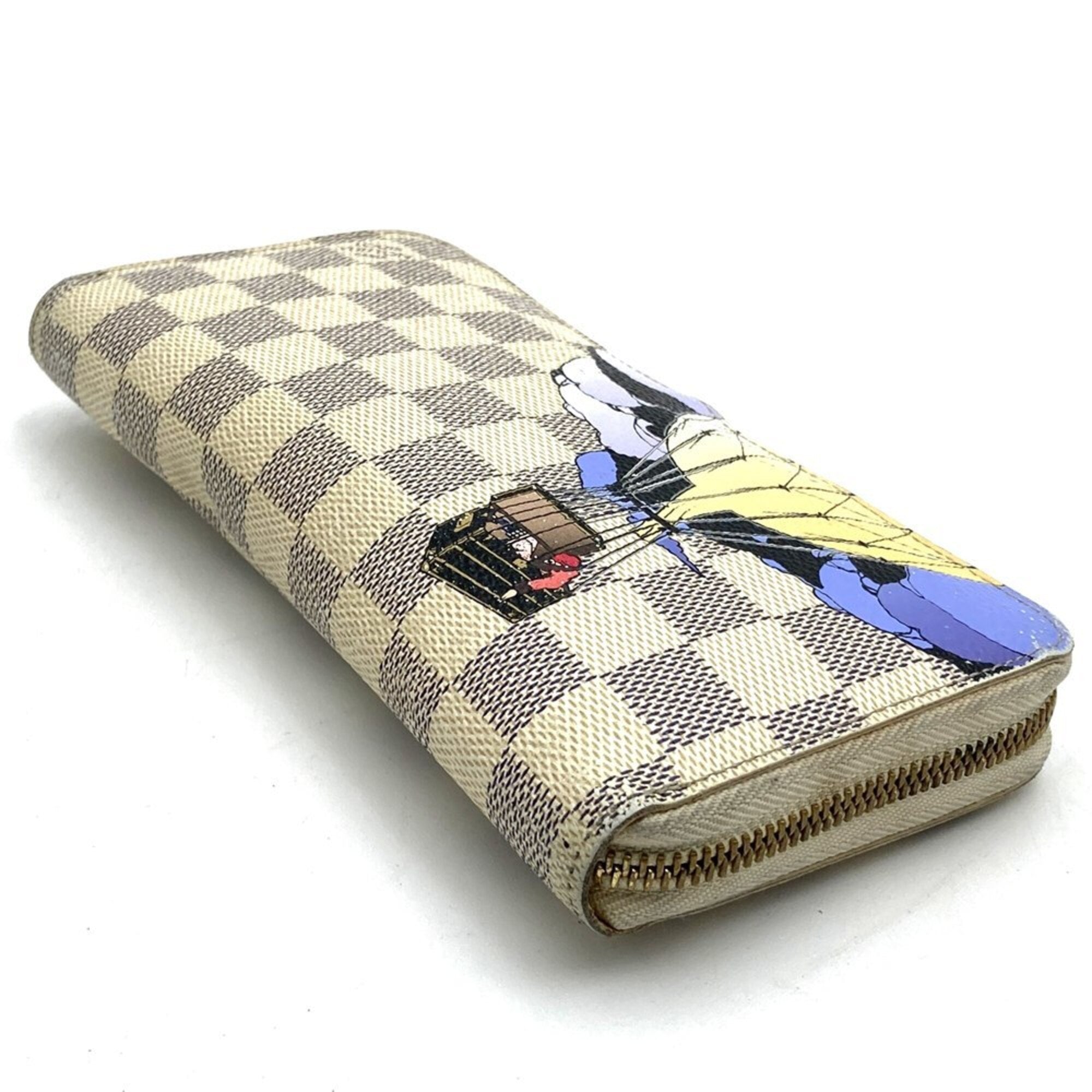 Louis Vuitton White Damier Azur Canvas Long Wallet (Bi-Fold) (Pre-Owned)