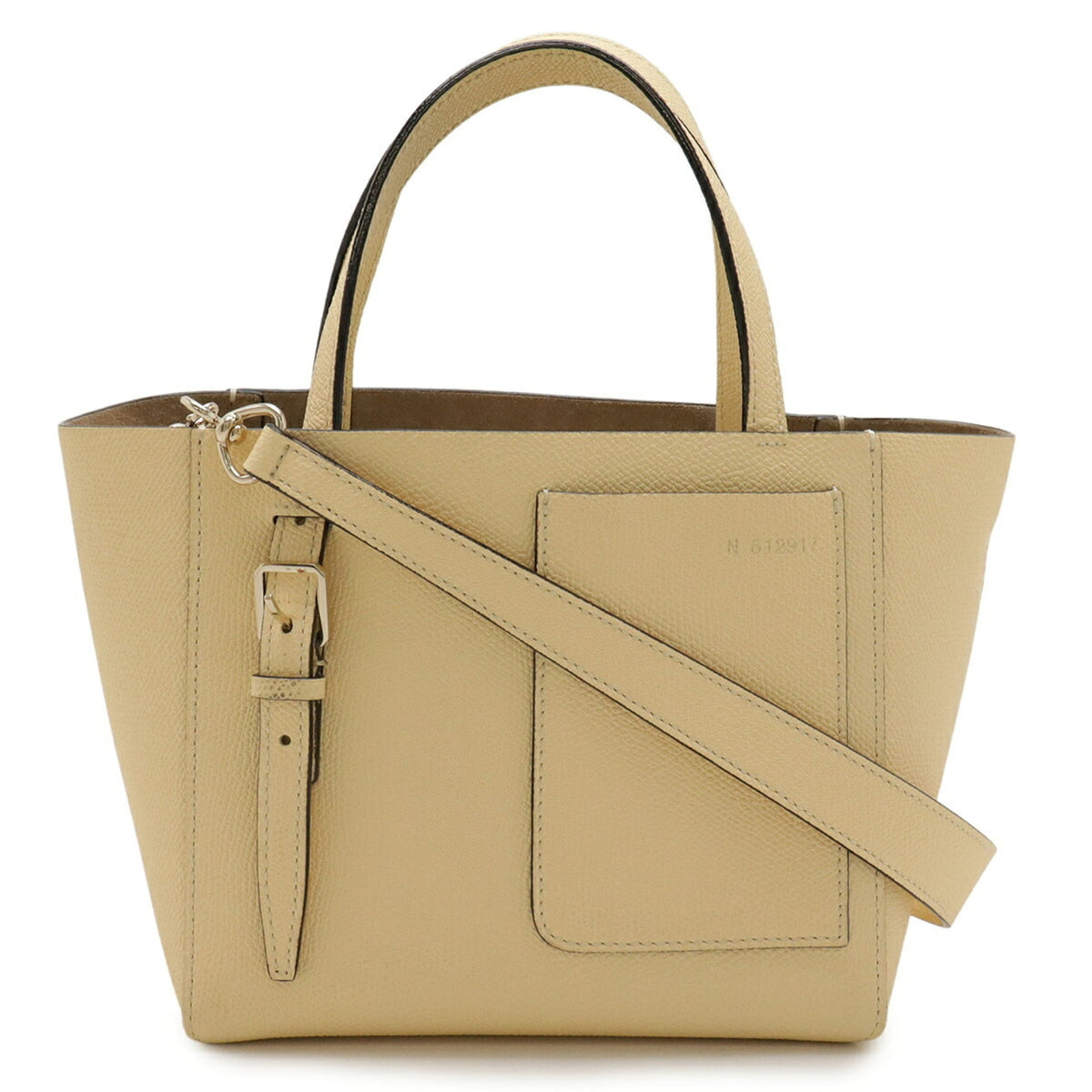 Valextra Cream Leather Pouch Shoulder Bag (Pre-Owned)